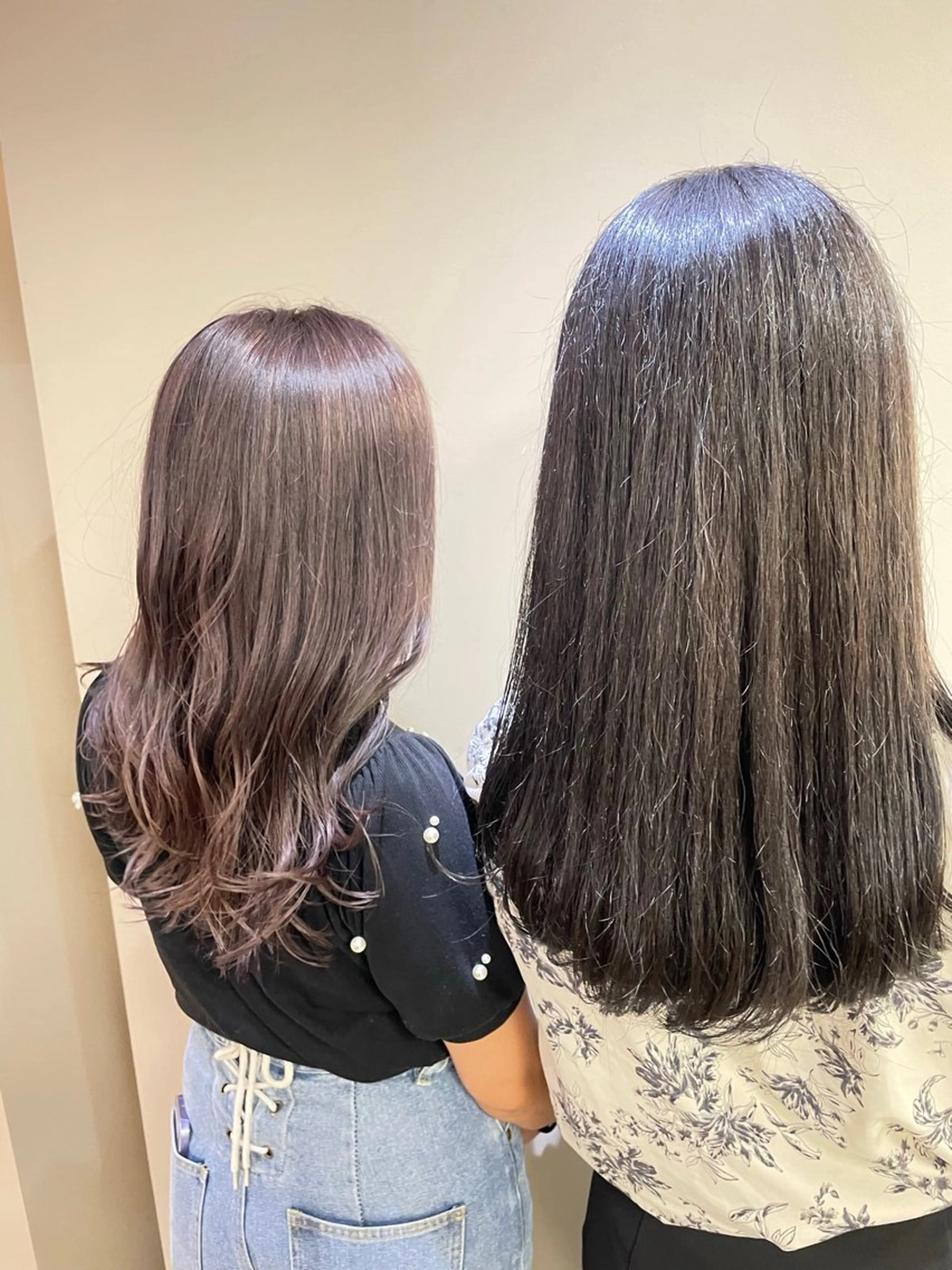 ロング カラー 黒髪 ブラウンカラー レッドカラー レッドブラウン THREE noon所属・田中 きこのヘアスタイル