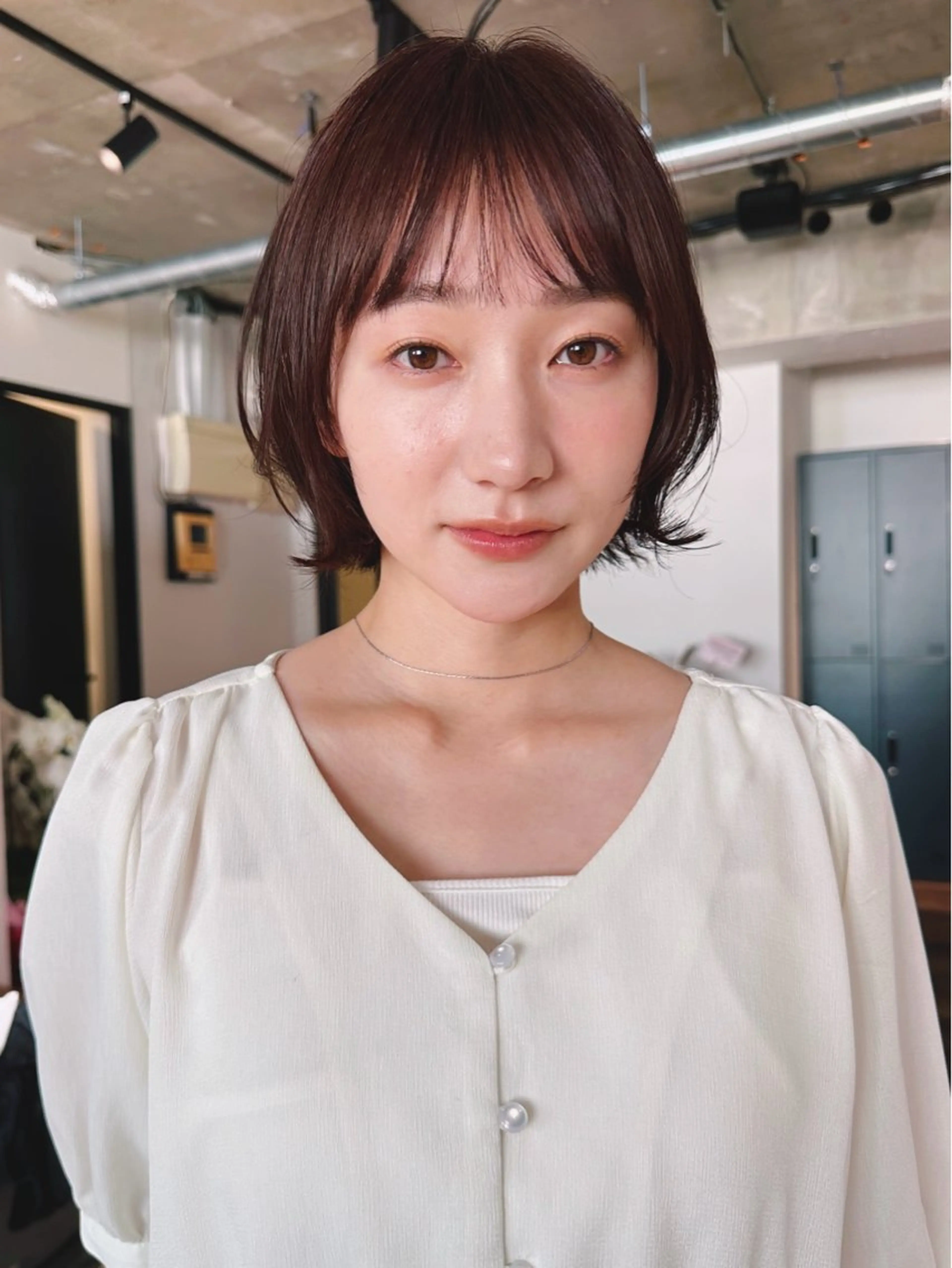 ショート カラー パーマ 🫧小顔×似合わせ× 透明感カラー🫧のヘアスタイル