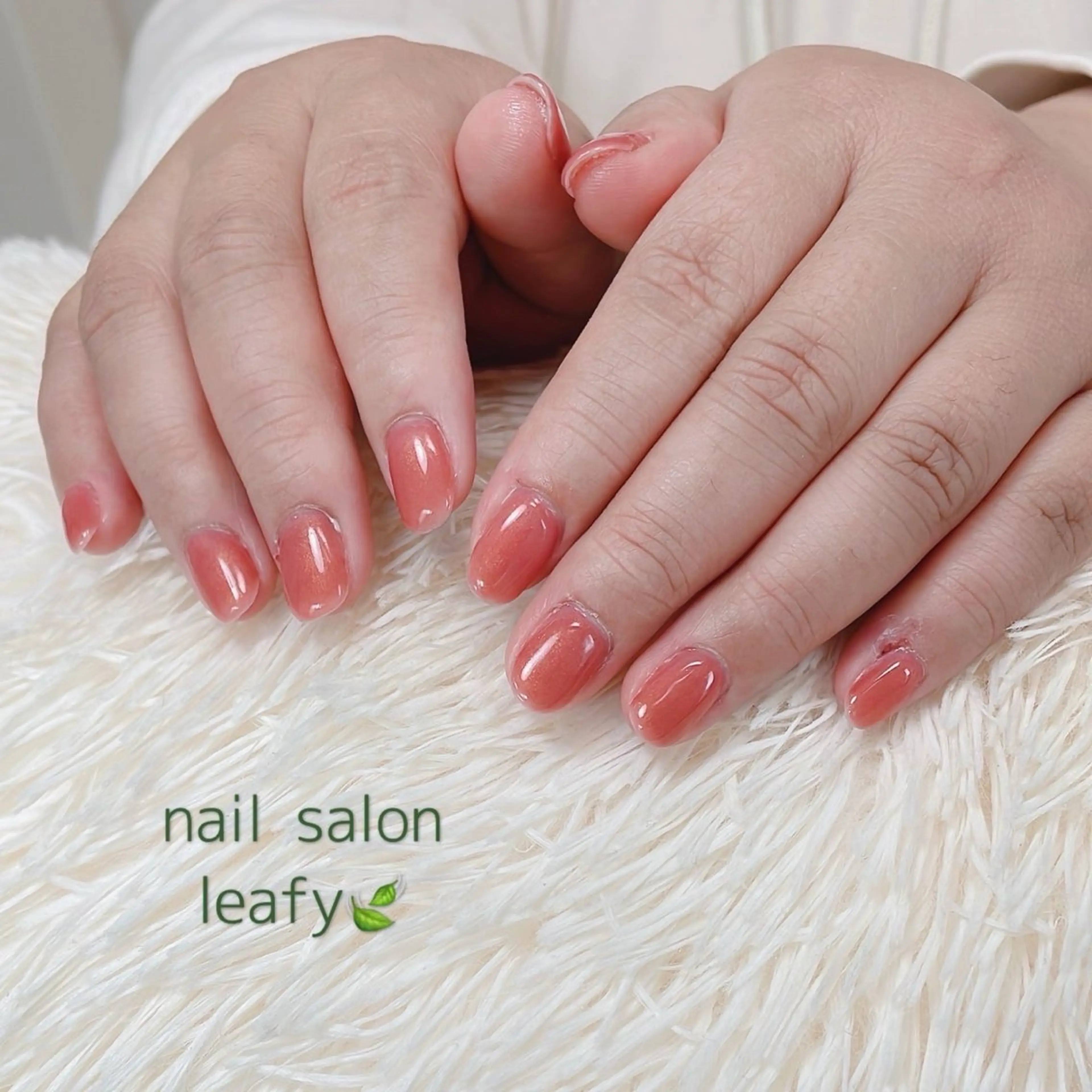 ネイル ワンカラーネイル ピンク 春ネイル ハンドネイル ネイルサロン leafyのネイルデザイン