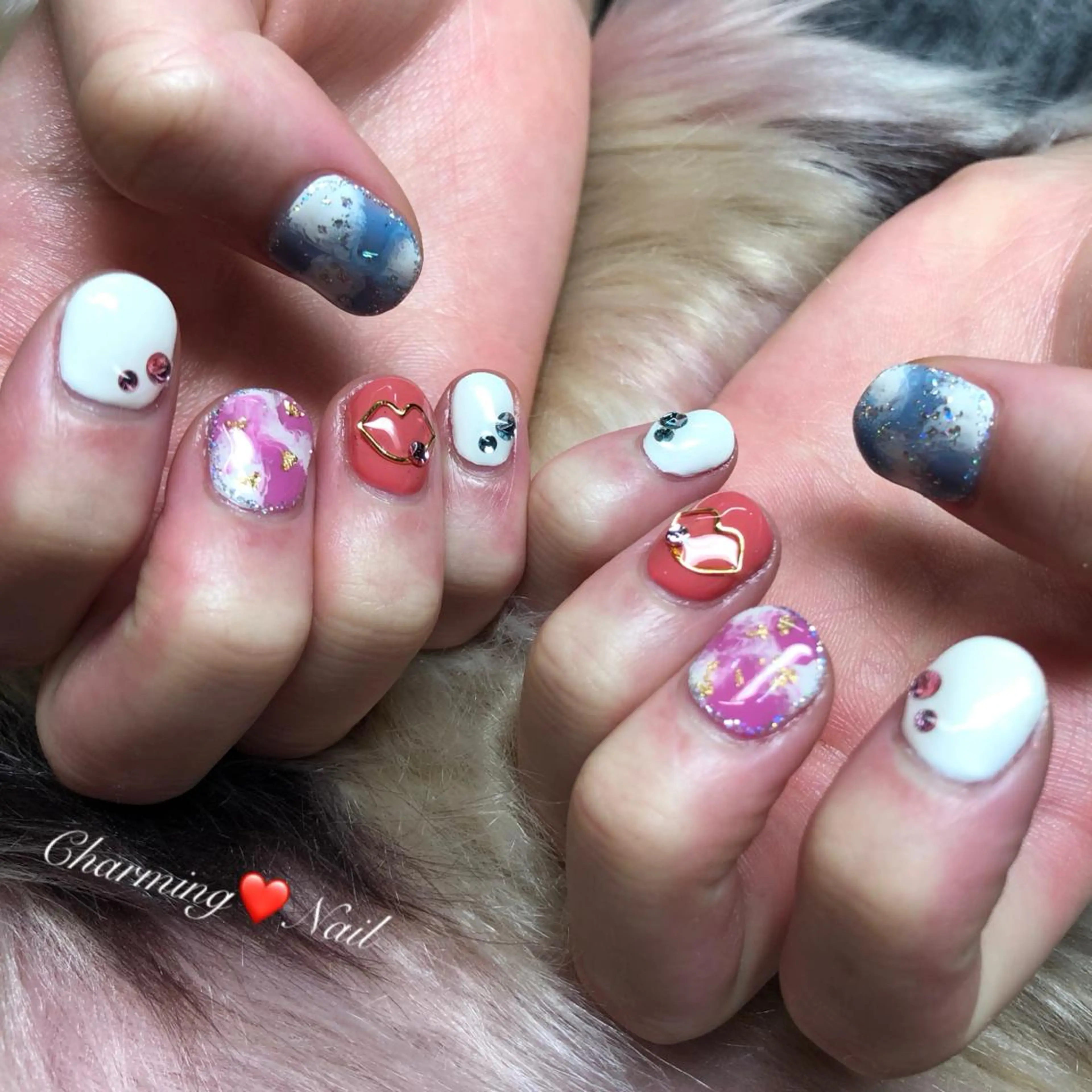 ネイル アートネイル ジェルネイル キラキラネイル 大理石ネイル(マーブル) Charming❤️Nail所属・Nailist Amiのその他イメージ