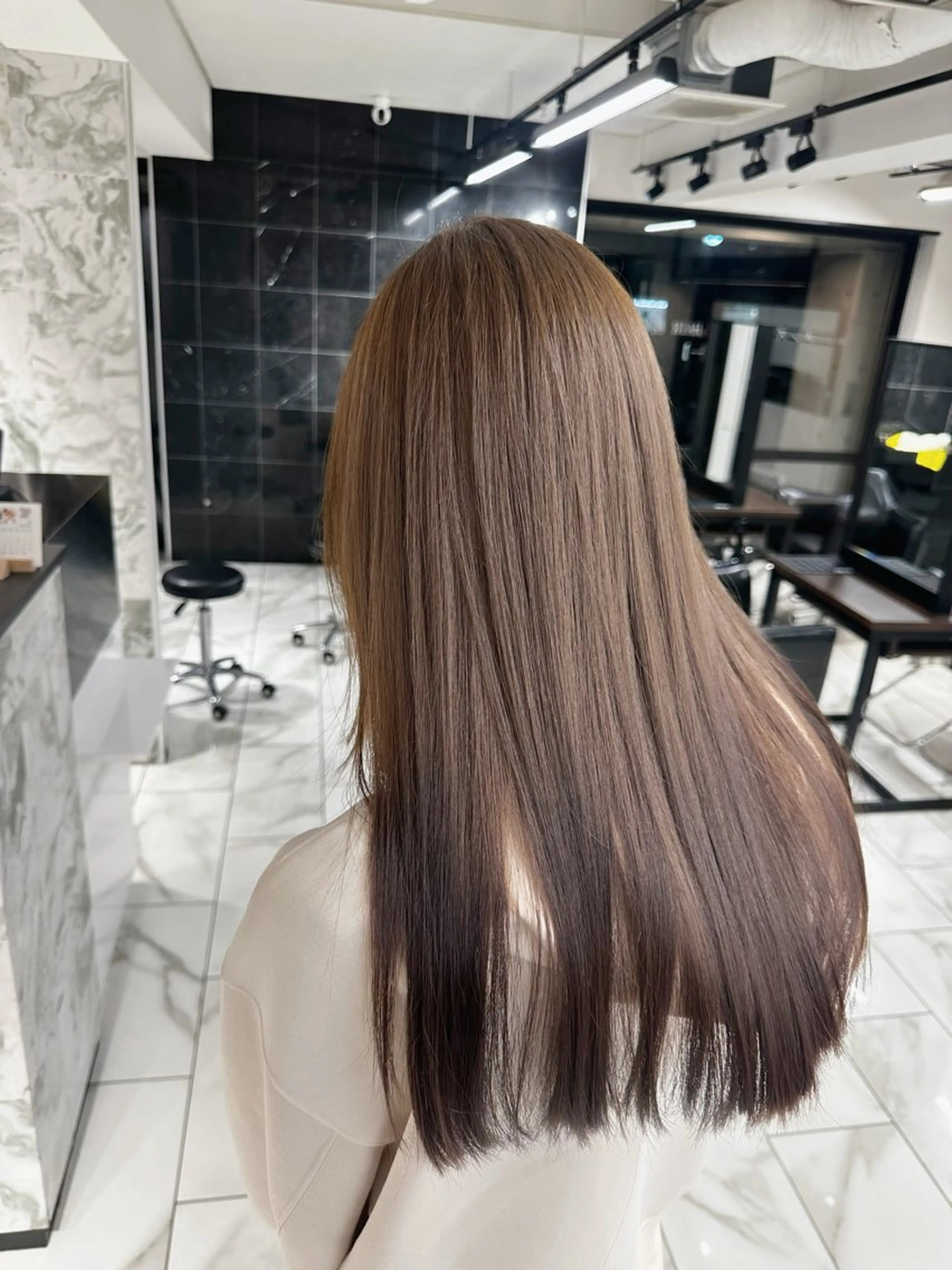 ロング カラー カット ヘアカラー トリートメント むっち〜/ケアカラー /似合わせcutのヘアスタイル