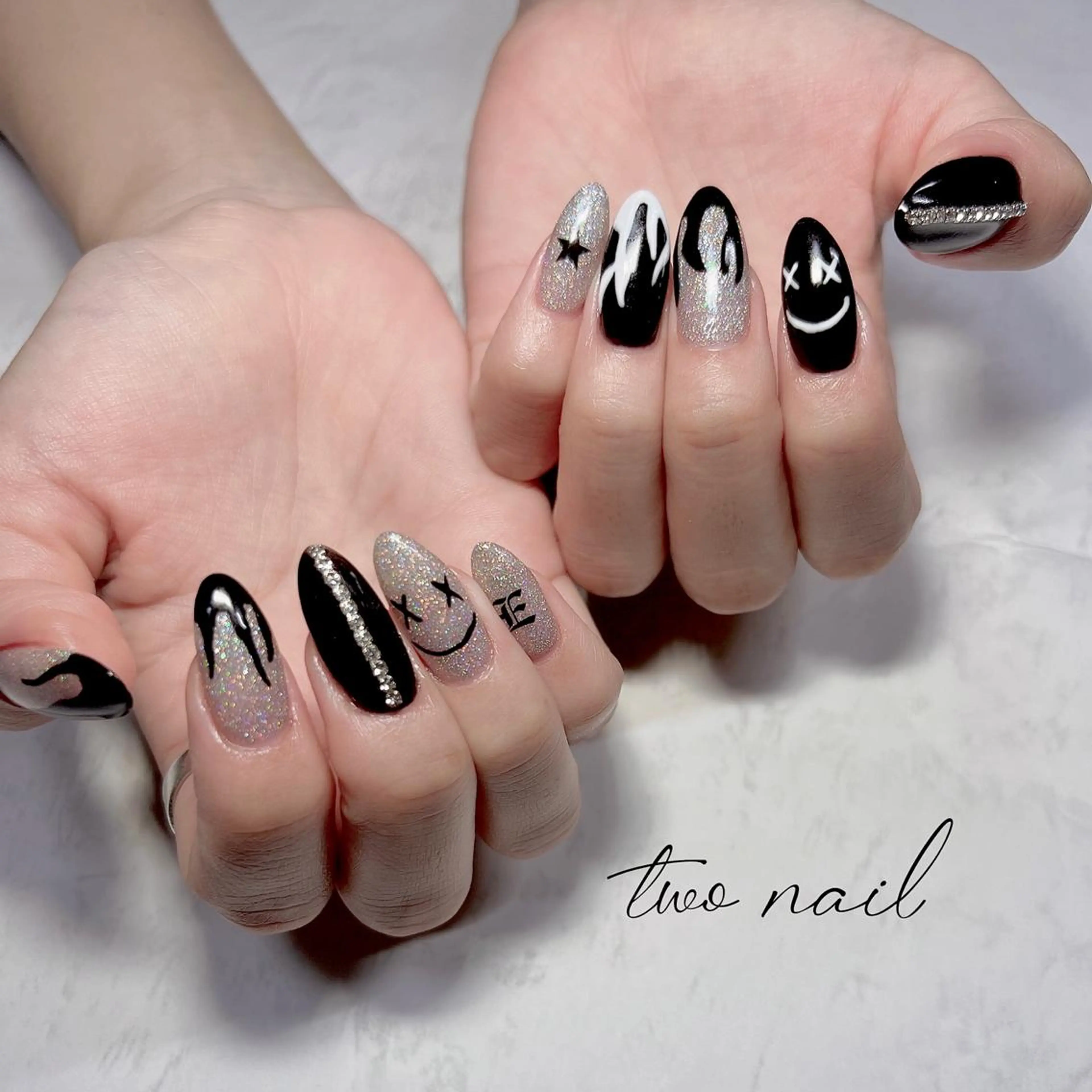 ネイル アートネイル オーロラネイル フットネイル ハート ニュアンスネイル two nailのネイルデザイン