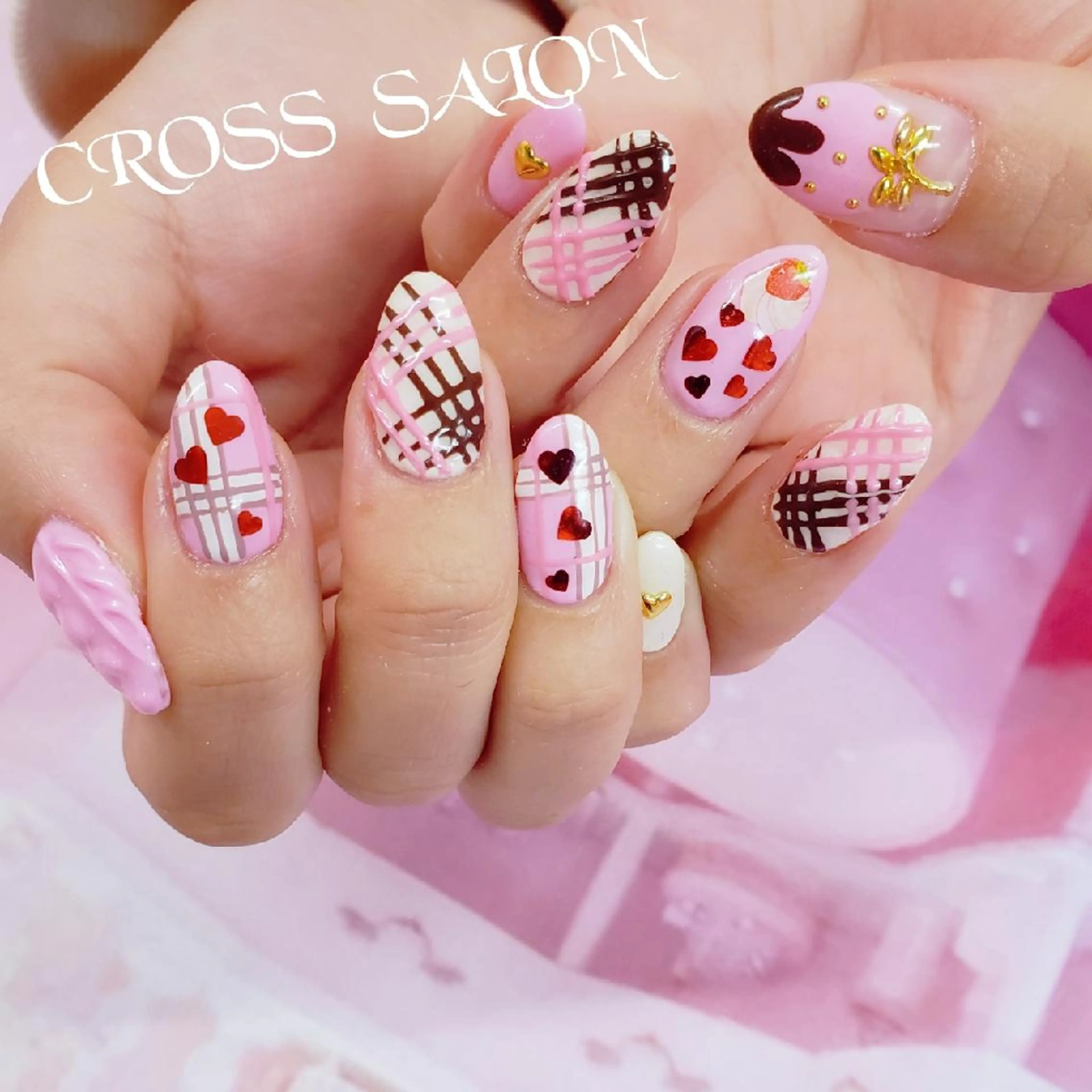 ネイル 長さ出し 氷ネイル・うるうるネイル 韓国ネイル ネイルチップ CROSS SALON/Lazy所属・CROSS  クロス　のネイルデザイン