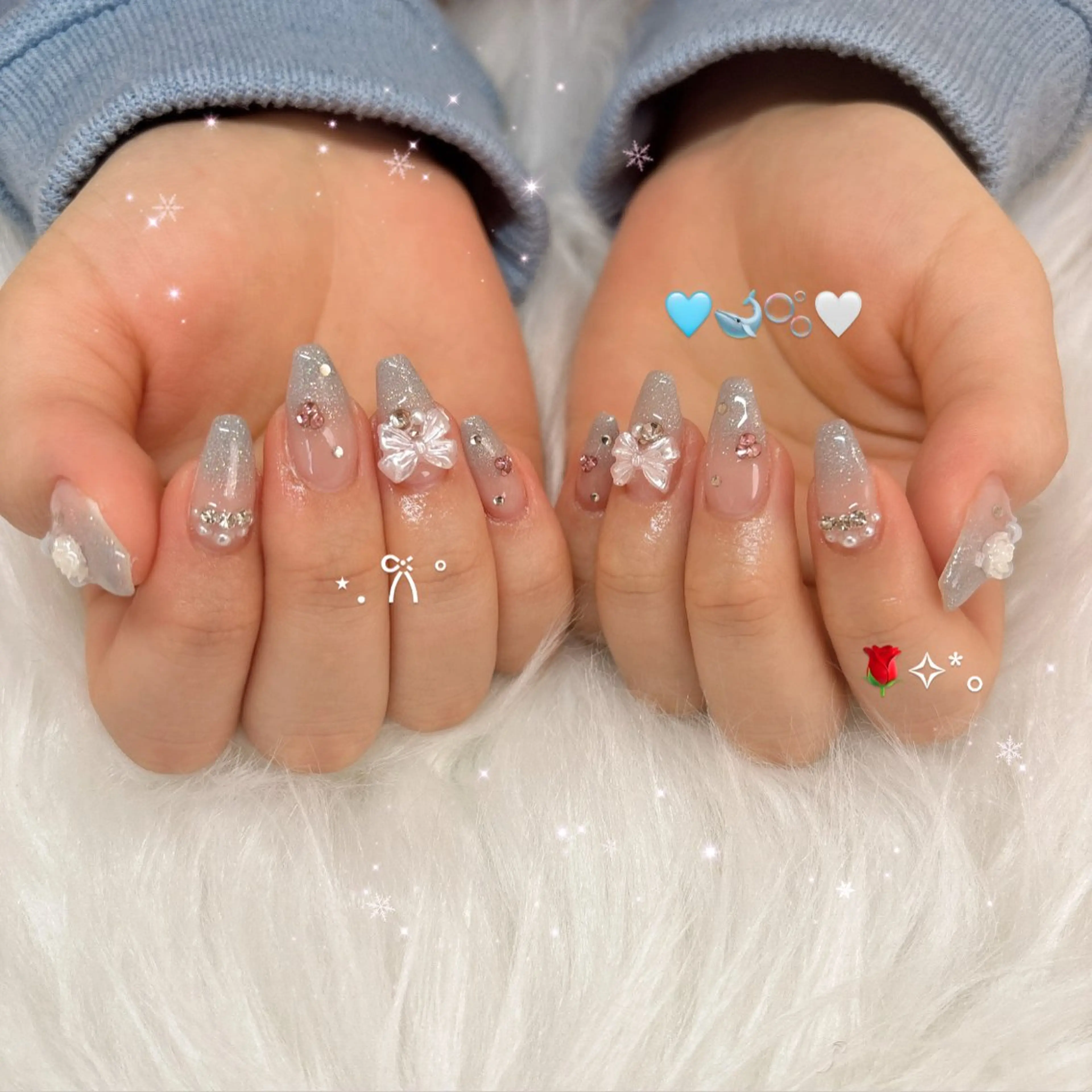 ネイル 水色 ハンドネイル beautiful meみくのネイルデザイン