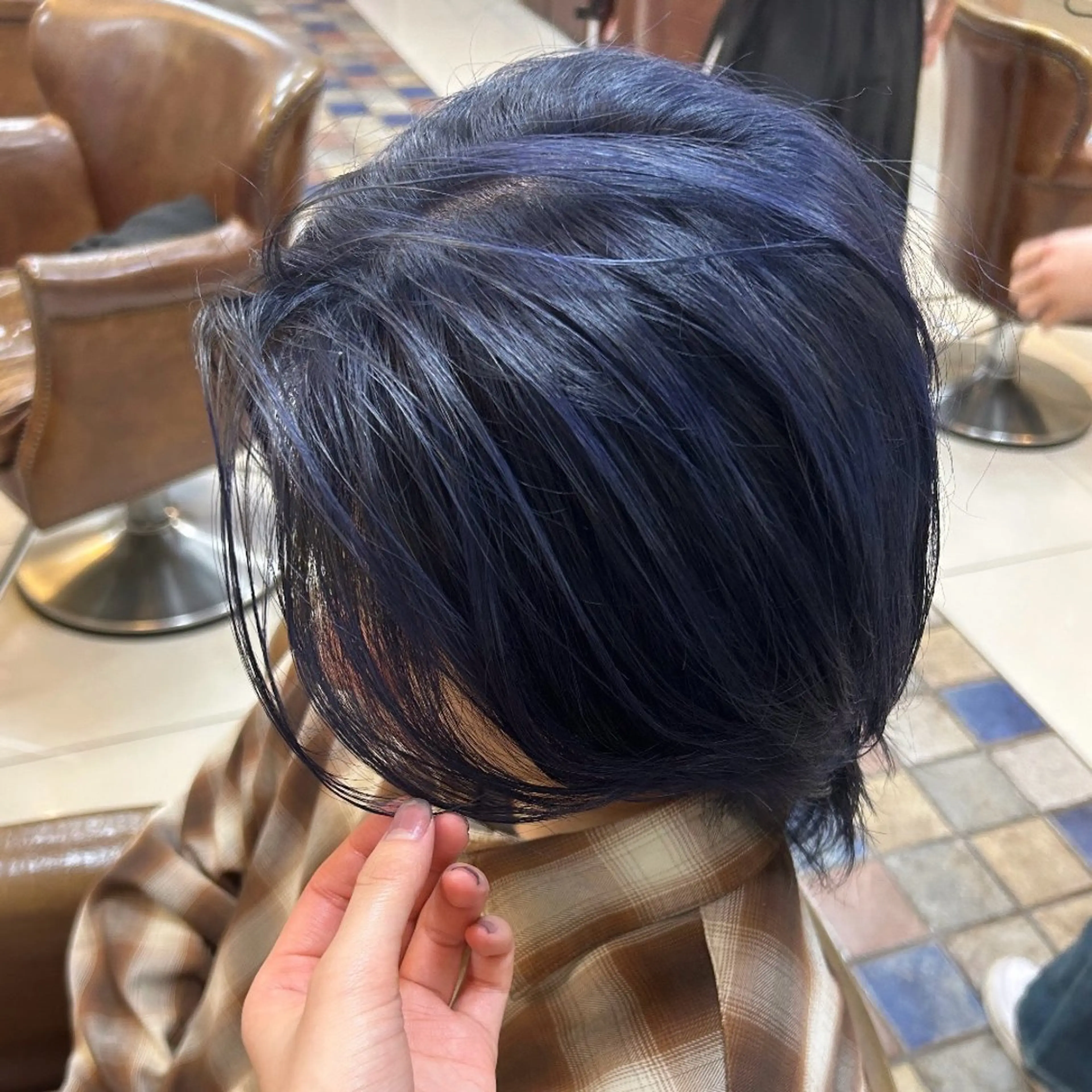 カラー メンズ ブルーカラー 透明感カラー ネイビーカラー Hinata 🌺のヘアスタイル