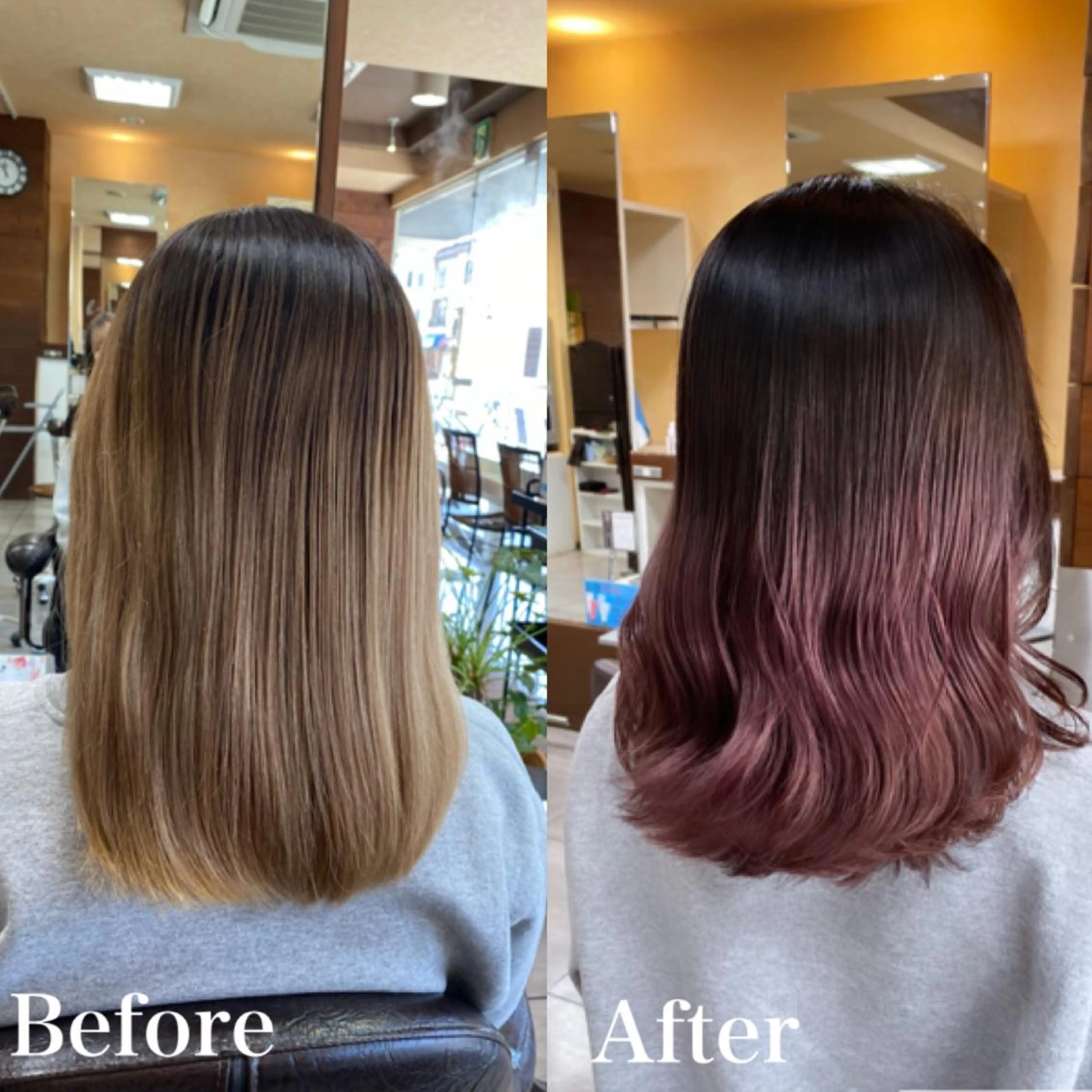 ミディアム カラー ヘアアレンジ ヘアカラー トリートメント HAIRSALONLOOP所属・川上 麻梨阿のヘアスタイル