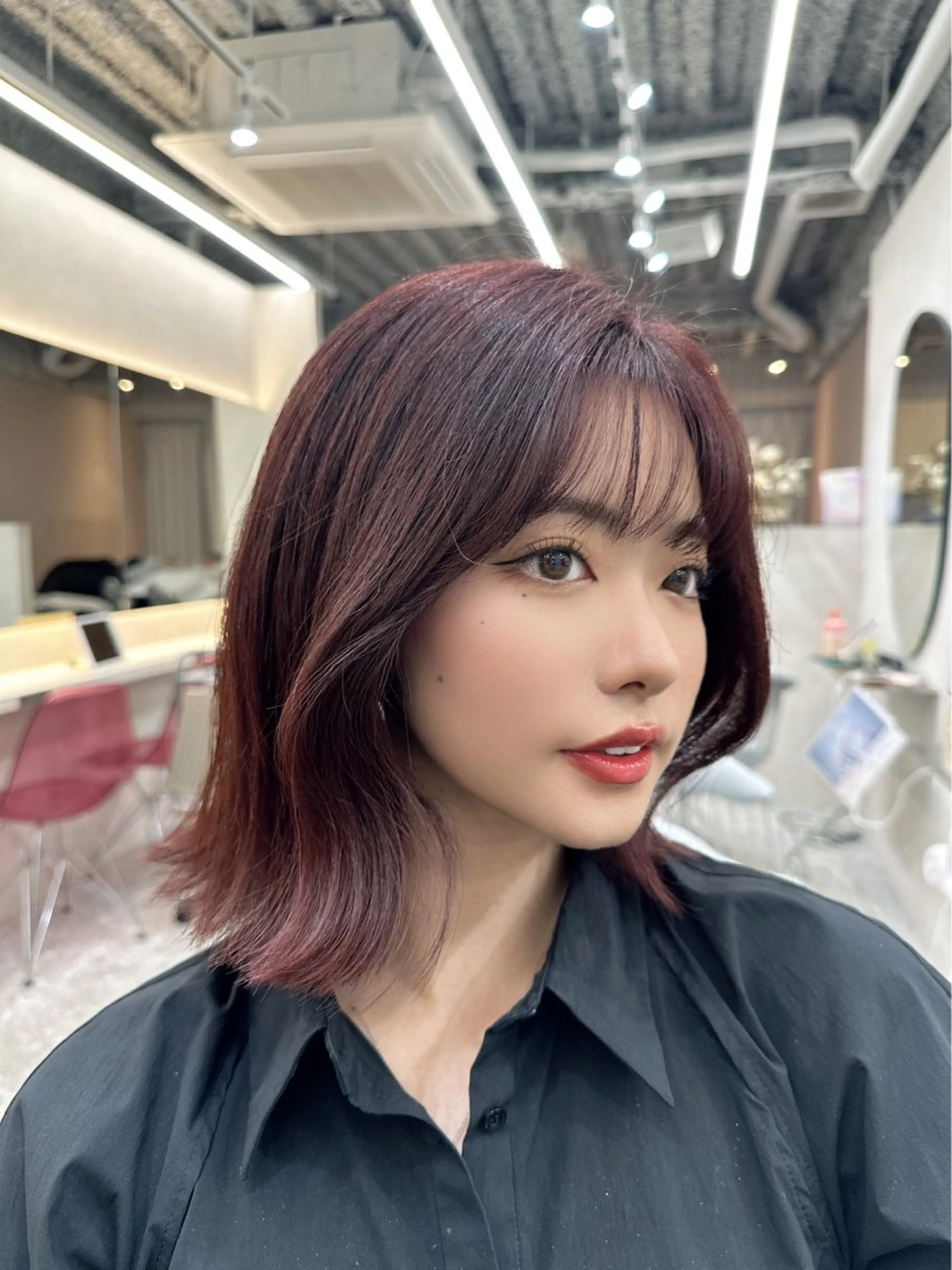 ミディアム カラー シールエクステ ブリーチ ダブルカラー イヤリングカラー インナーカラー 新宿/韓国風レイヤー エクステ/YUTOのヘアスタイル