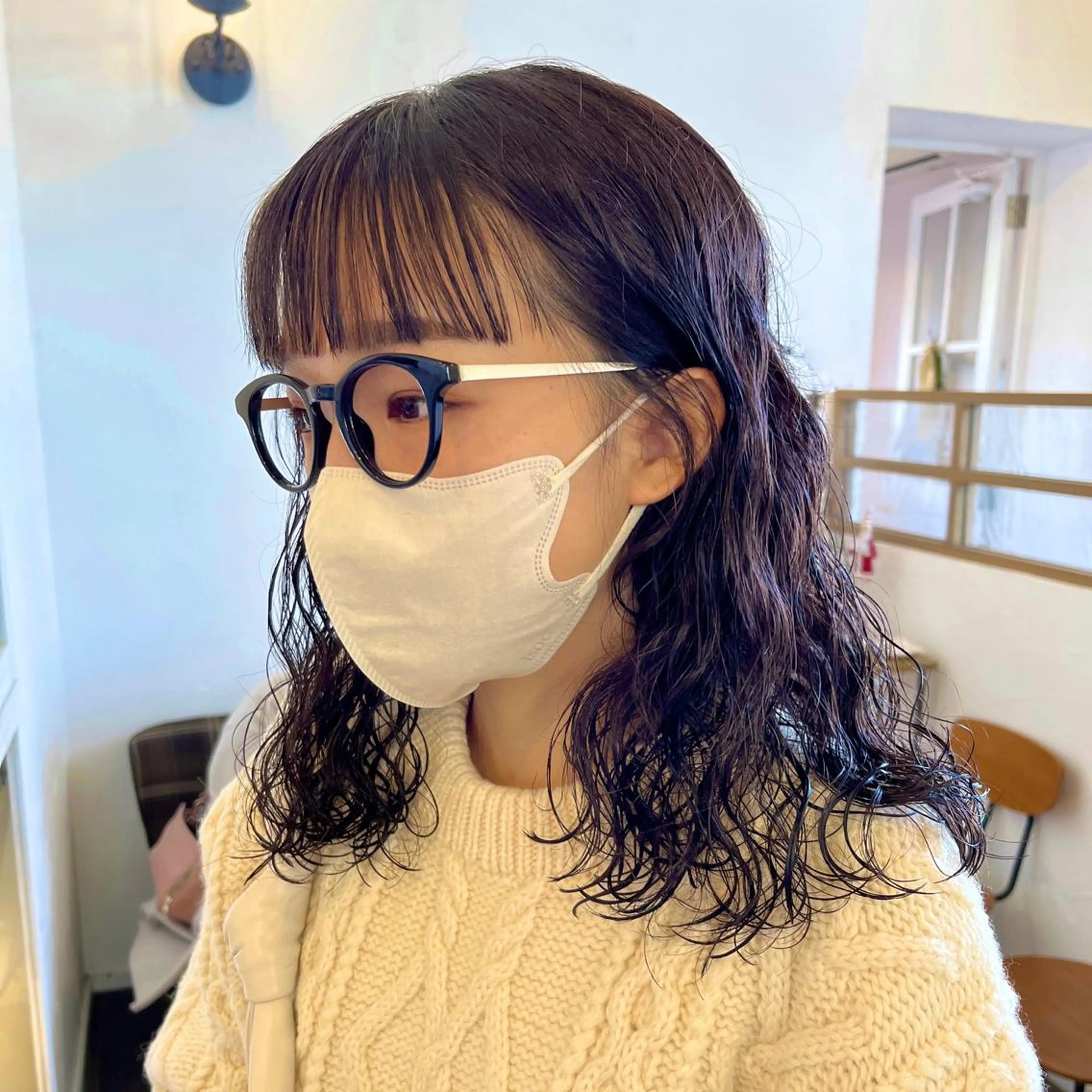 セミロング パーマ セミロングパーマ 伊藤ゆかり/髪質改善 /透明感カラーのヘアスタイル