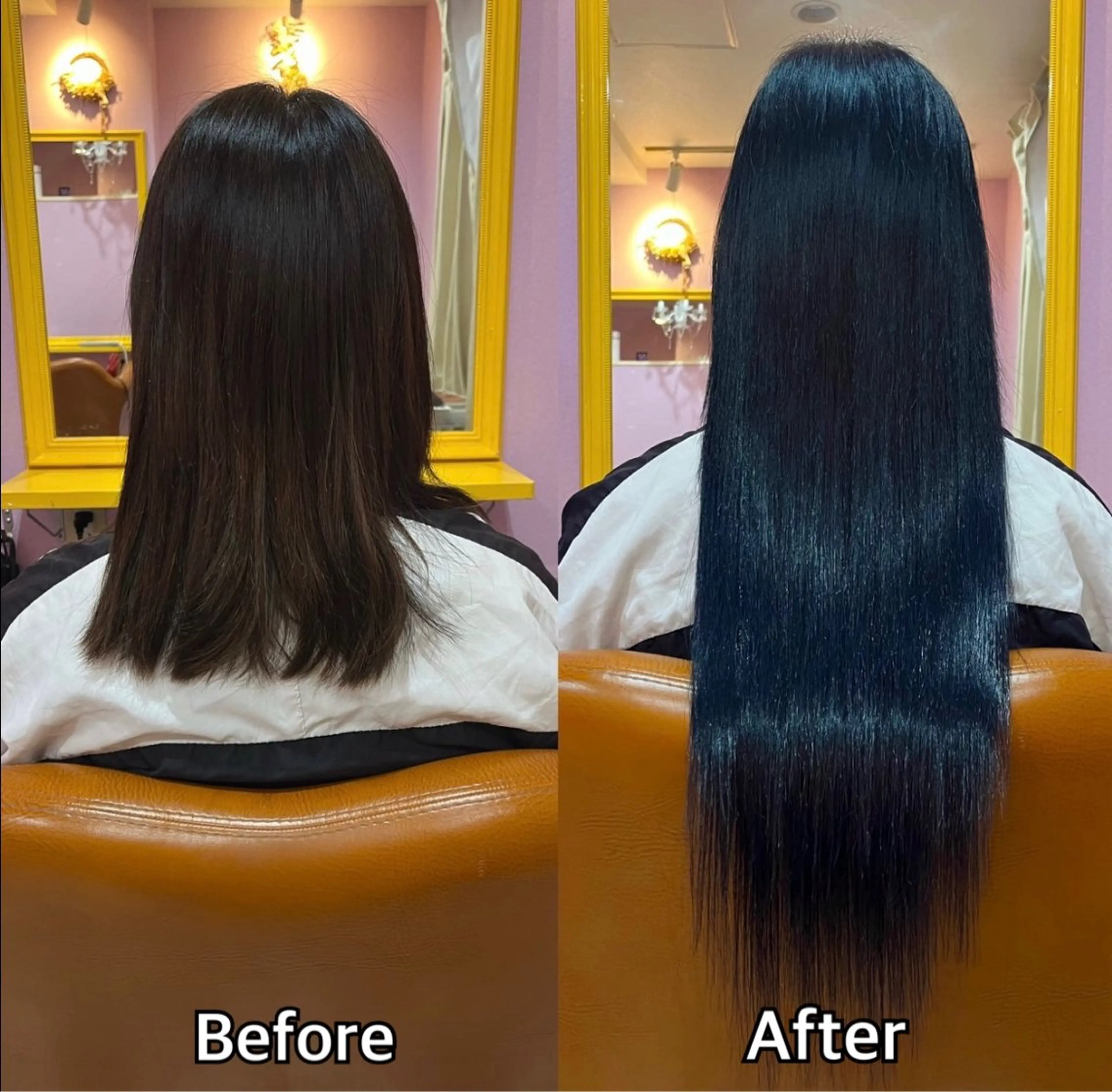 ロング シール＋ちび編み込み エクステ梅田🐨のヘアスタイル