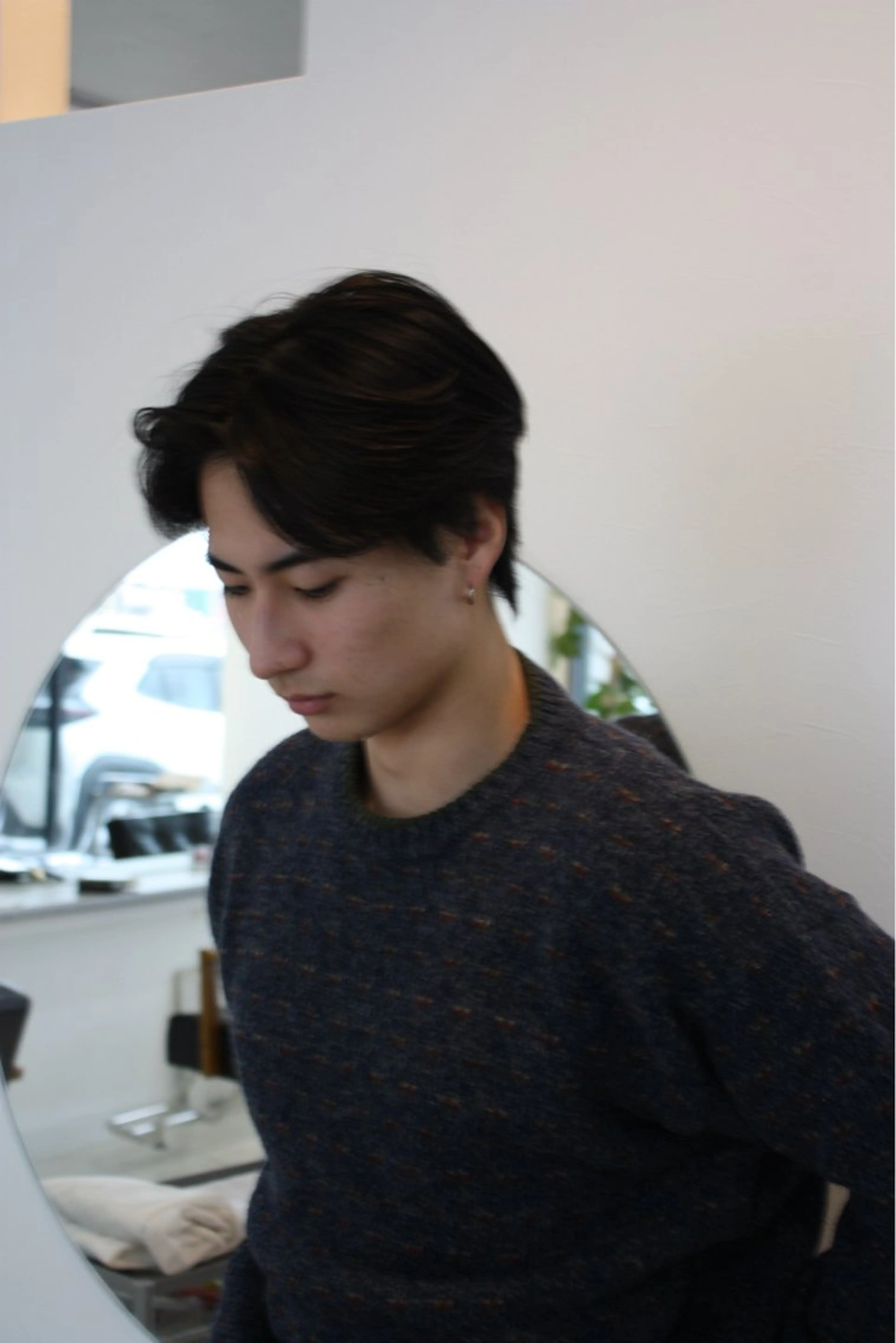 メンズ オールバック センターパート カット 前川 瑞希のヘアスタイル