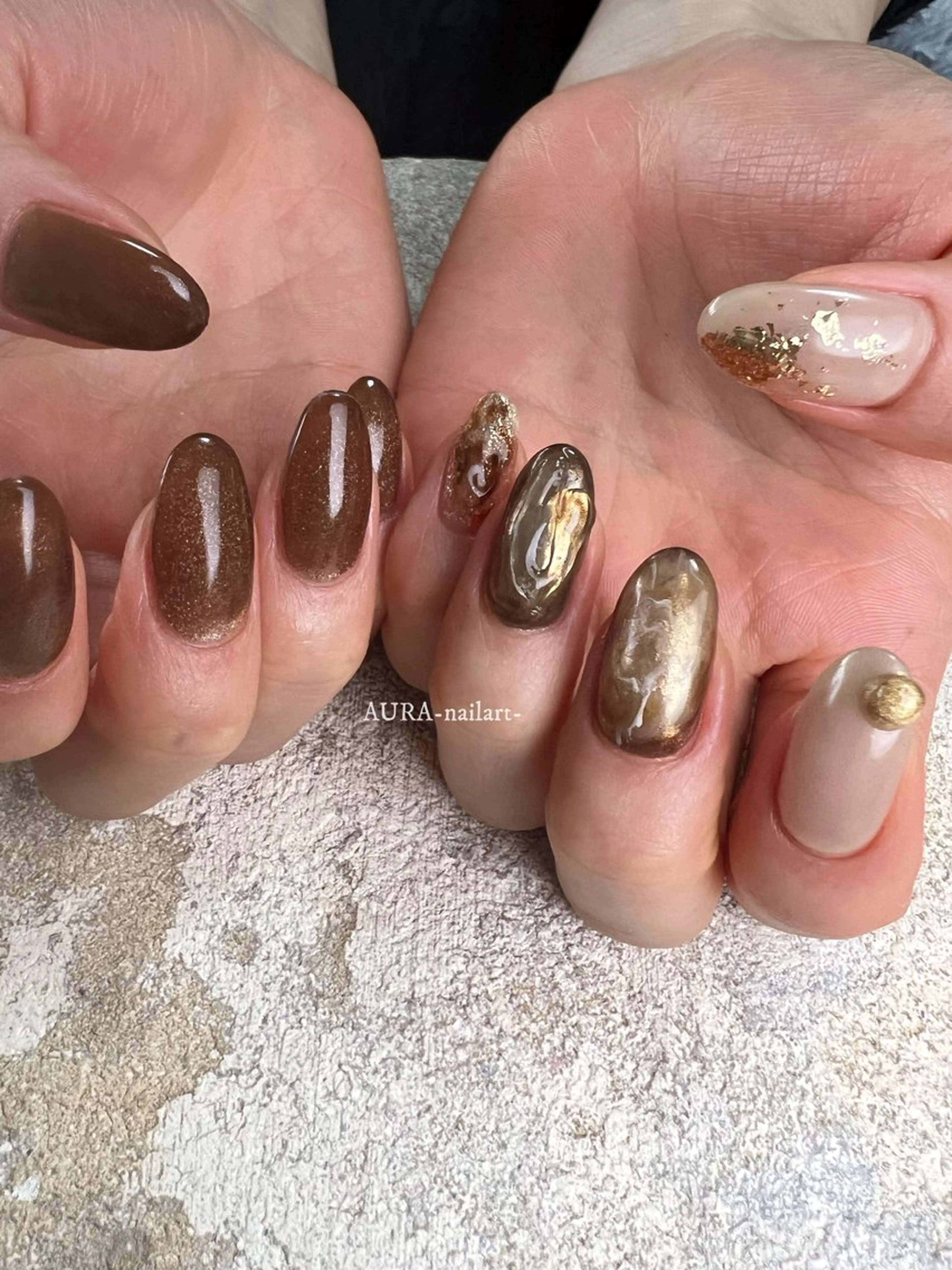 ネイル ハンドネイル AURA nailartのネイルデザイン