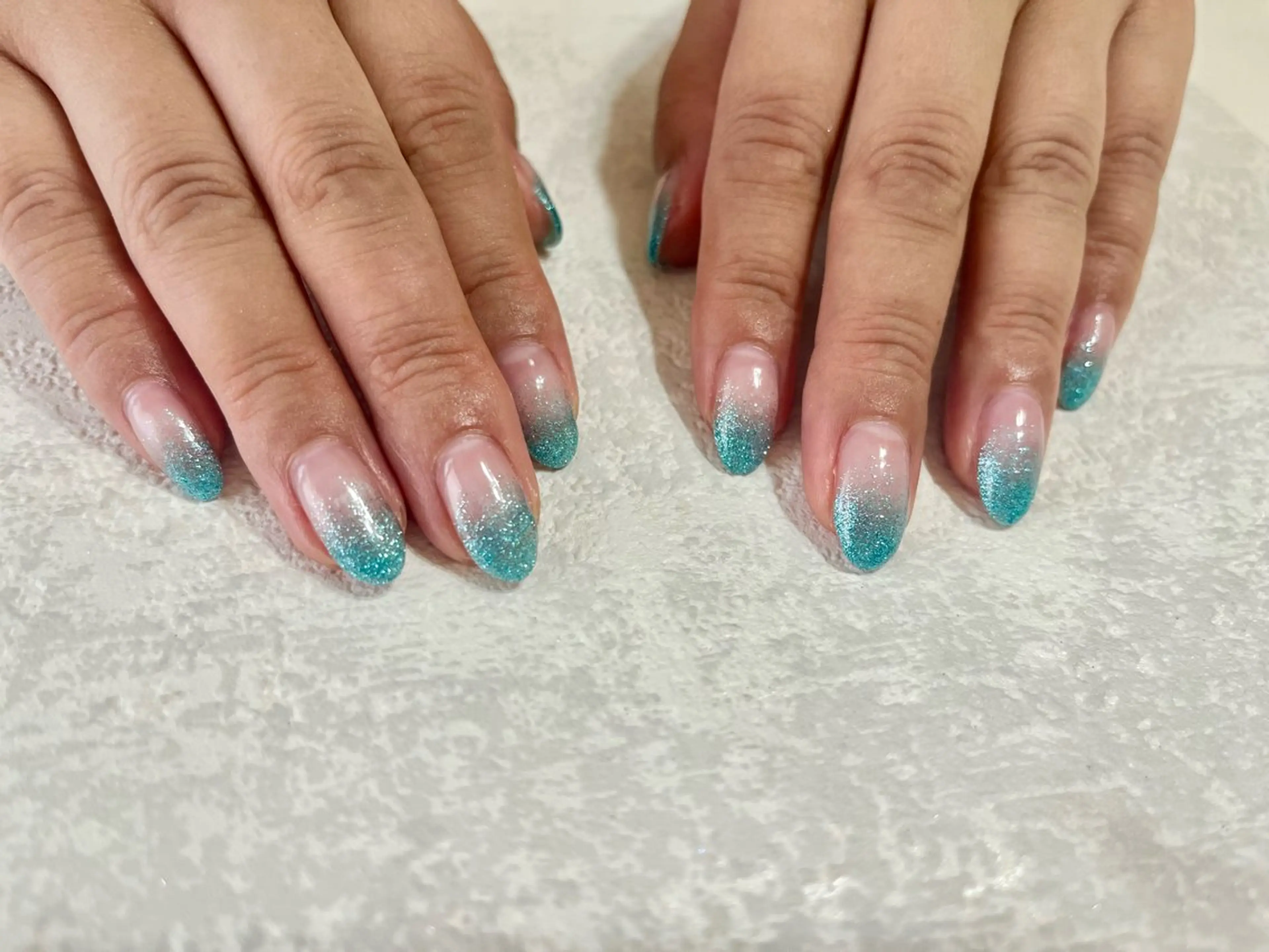 ネイル ラメ(グリッター) ラメグラデーション ハンドネイル Mogu nail 二子玉川のネイルデザイン