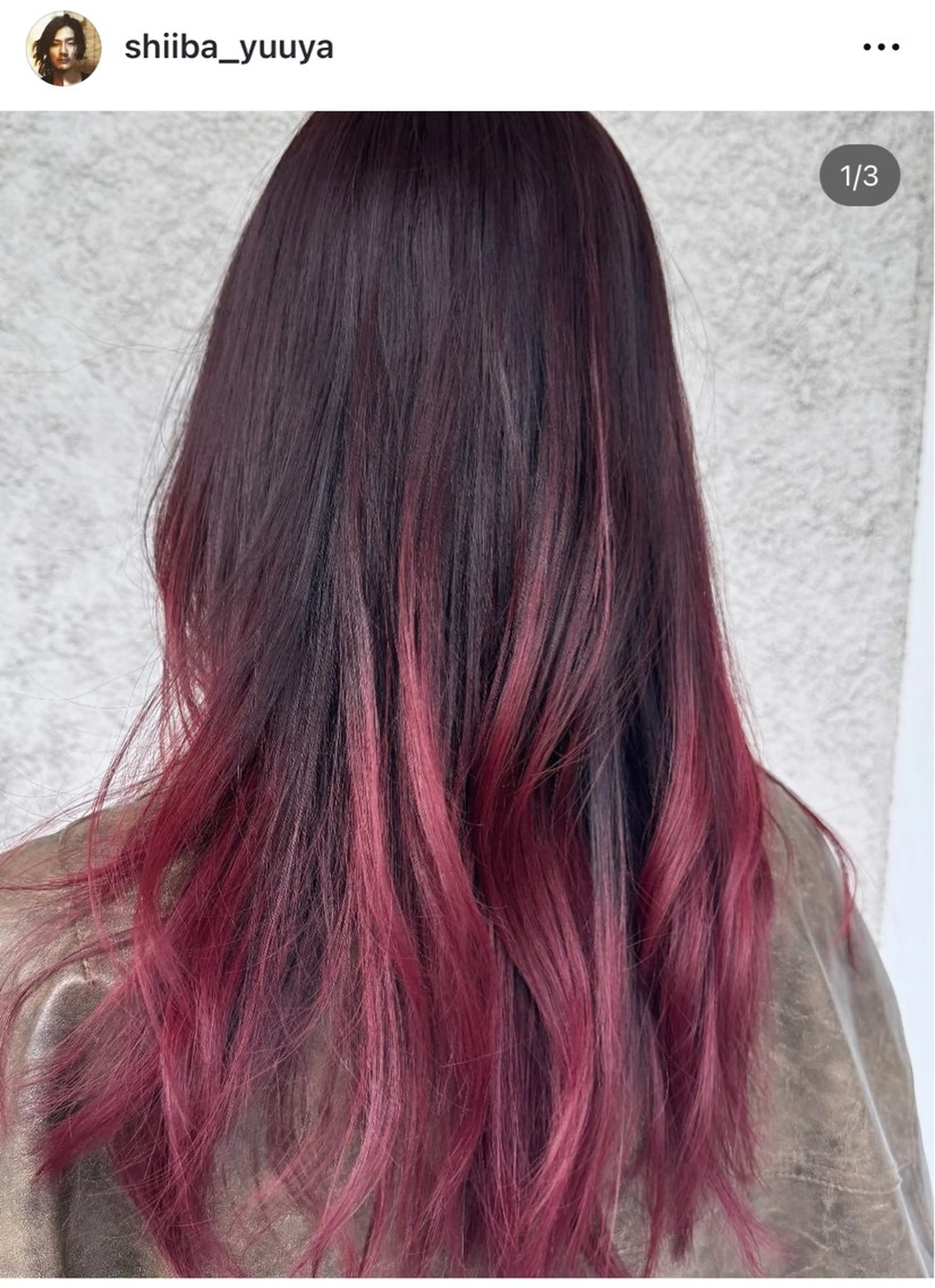 セミロング カラー ブリーチ グラデーションカラー ピンクカラー レイヤーカット カット ヘアカラー 椎葉 祐也のヘアスタイル