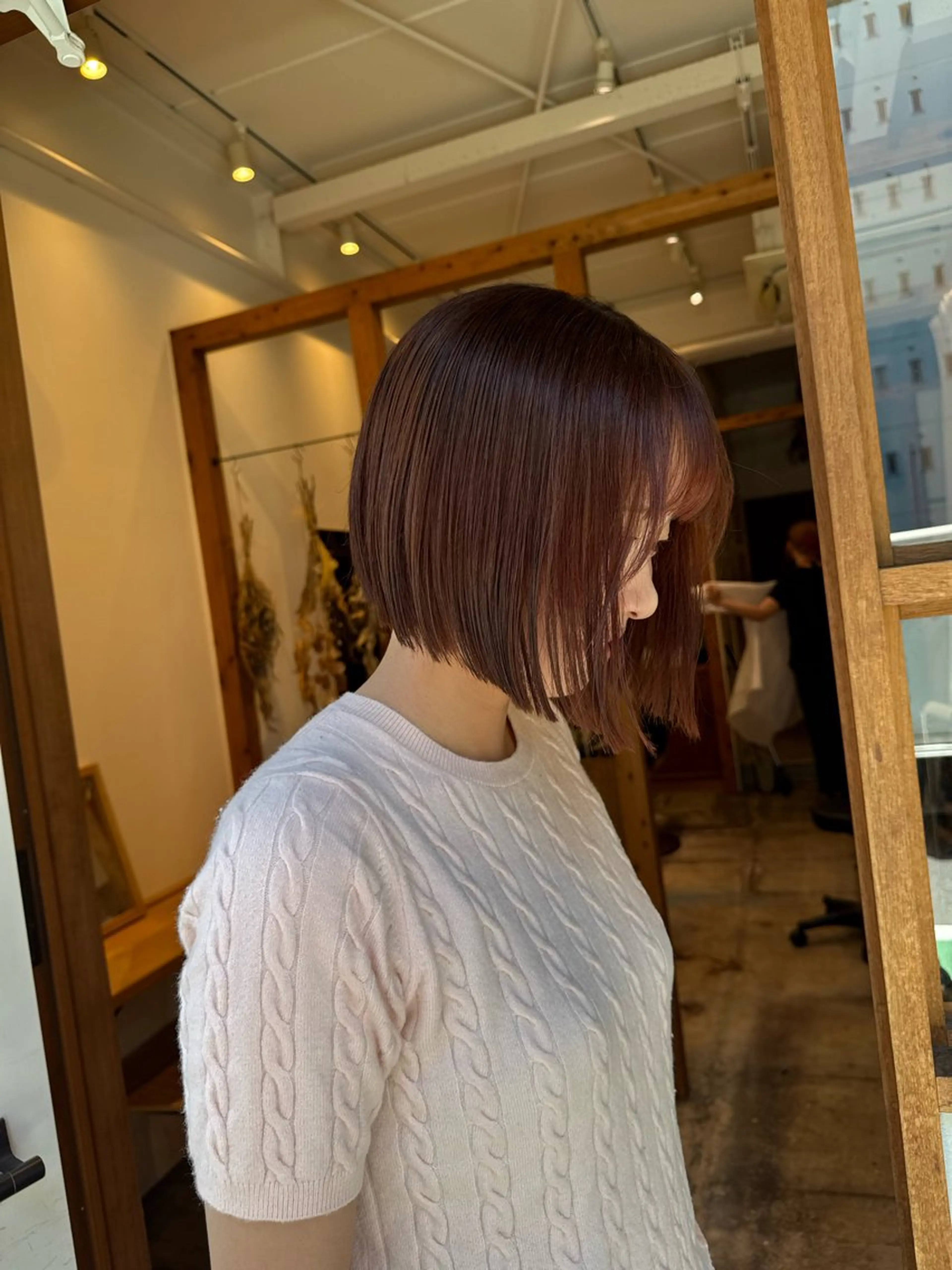 ショート カラー オレンジ ボブ カット ヘアカラー トリートメント ENIF　大島 芽生のヘアスタイル