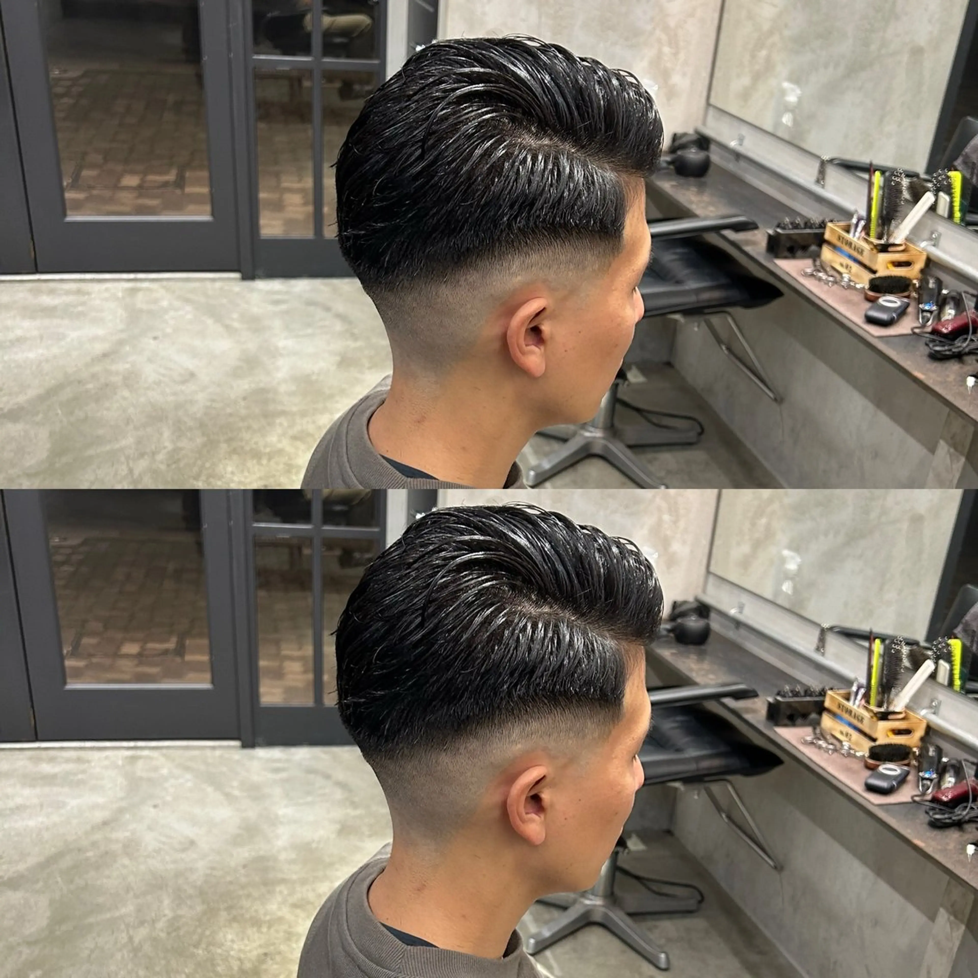 ミディアム メンズ フェードカット 【明大前フェード/ メンズパーマ/岳】のヘアスタイル