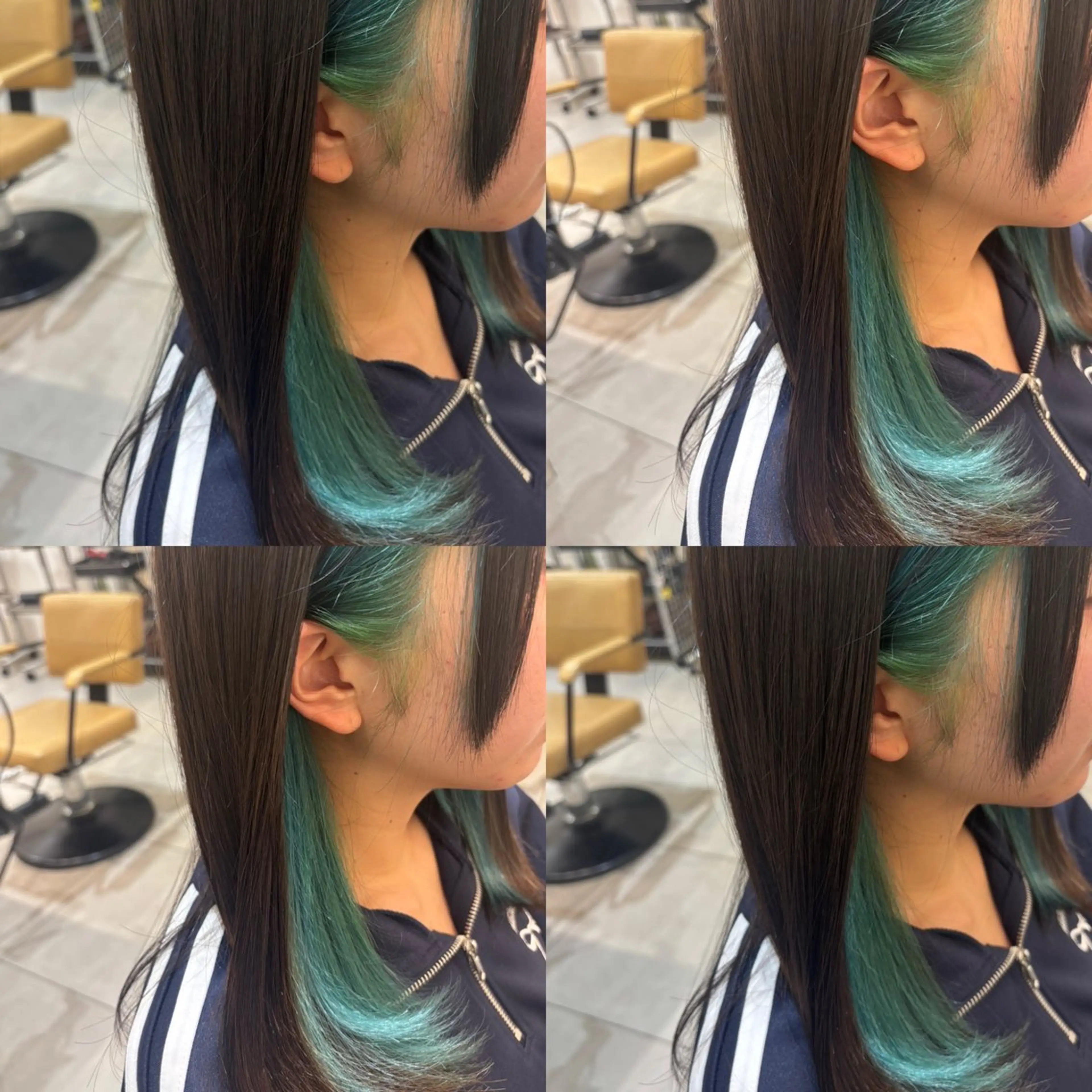 セミロング カラー エメラルドグリーン お客様満足度No.1 🐶柴田みどりのヘアスタイル