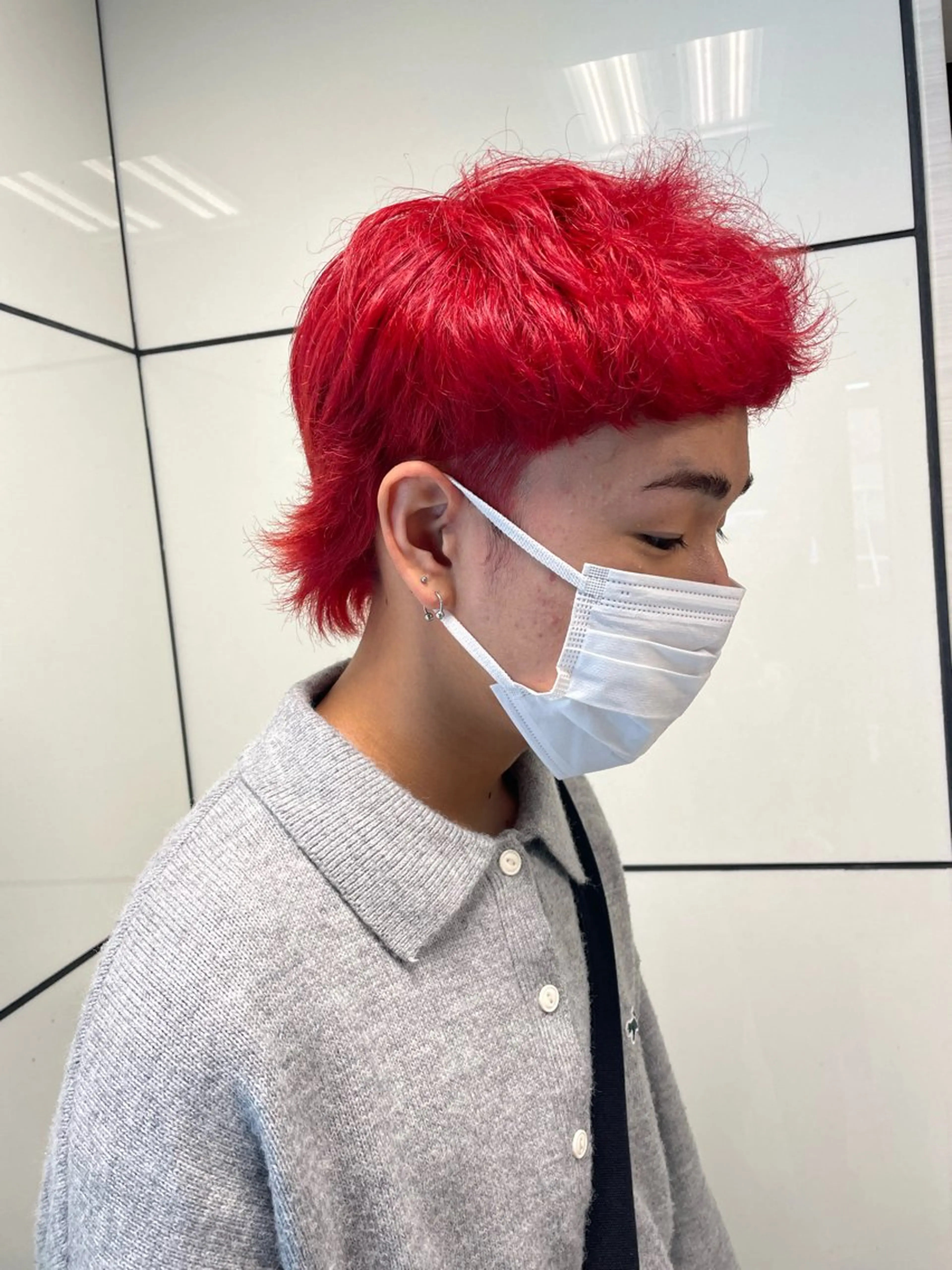 ショート カラー メンズ メンズブリーチ メンズハイトーン メンズ韓国風 マッシュ メンズパーマ ヘアカラー トリートメント designcolo r/似合わせNOKAのヘアスタイル