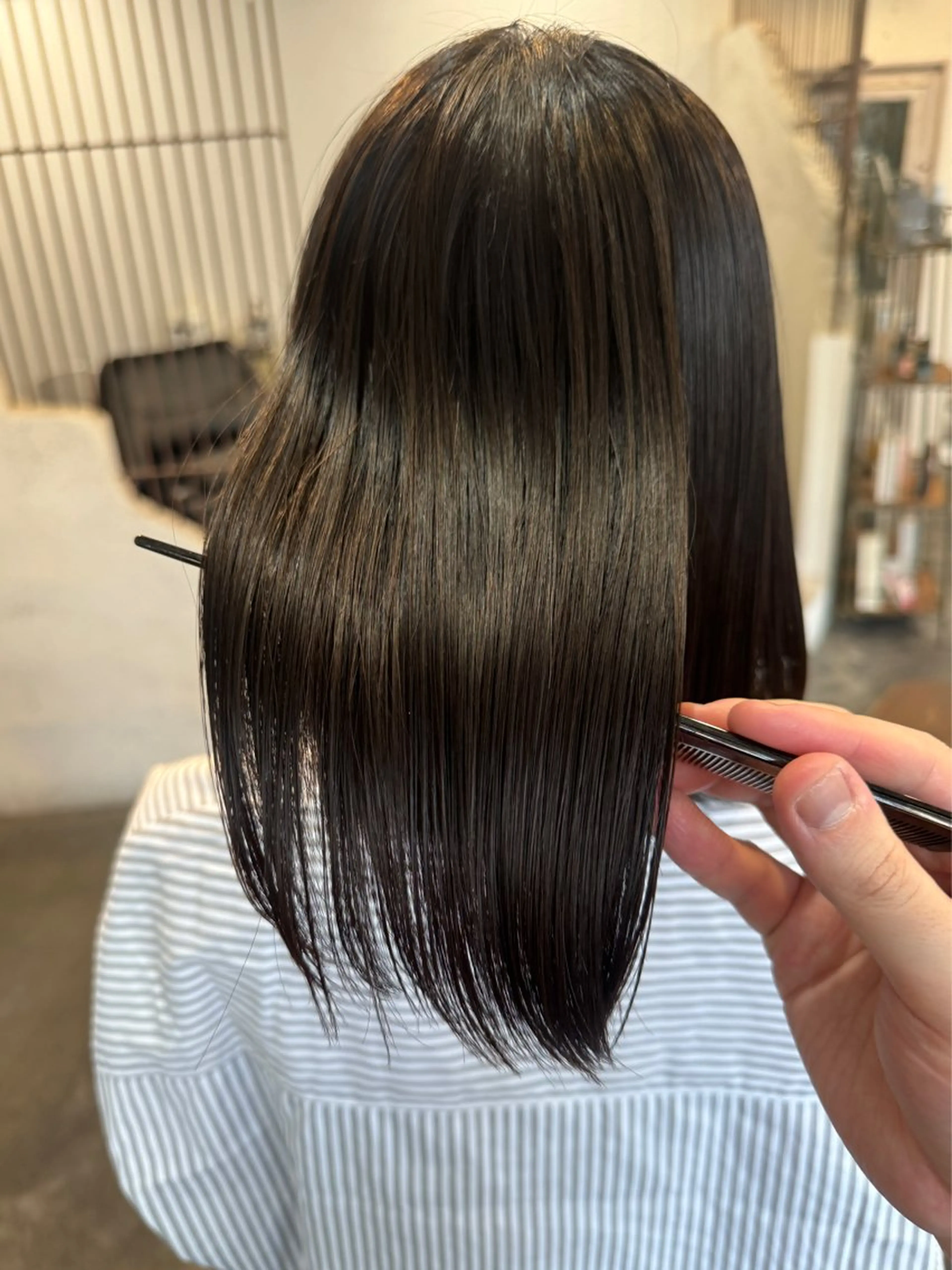 セミロング カット 縮毛矯正 トリートメント 🔆髪質改善 透明感 カラー🔆佐々木貴仁のヘアスタイル