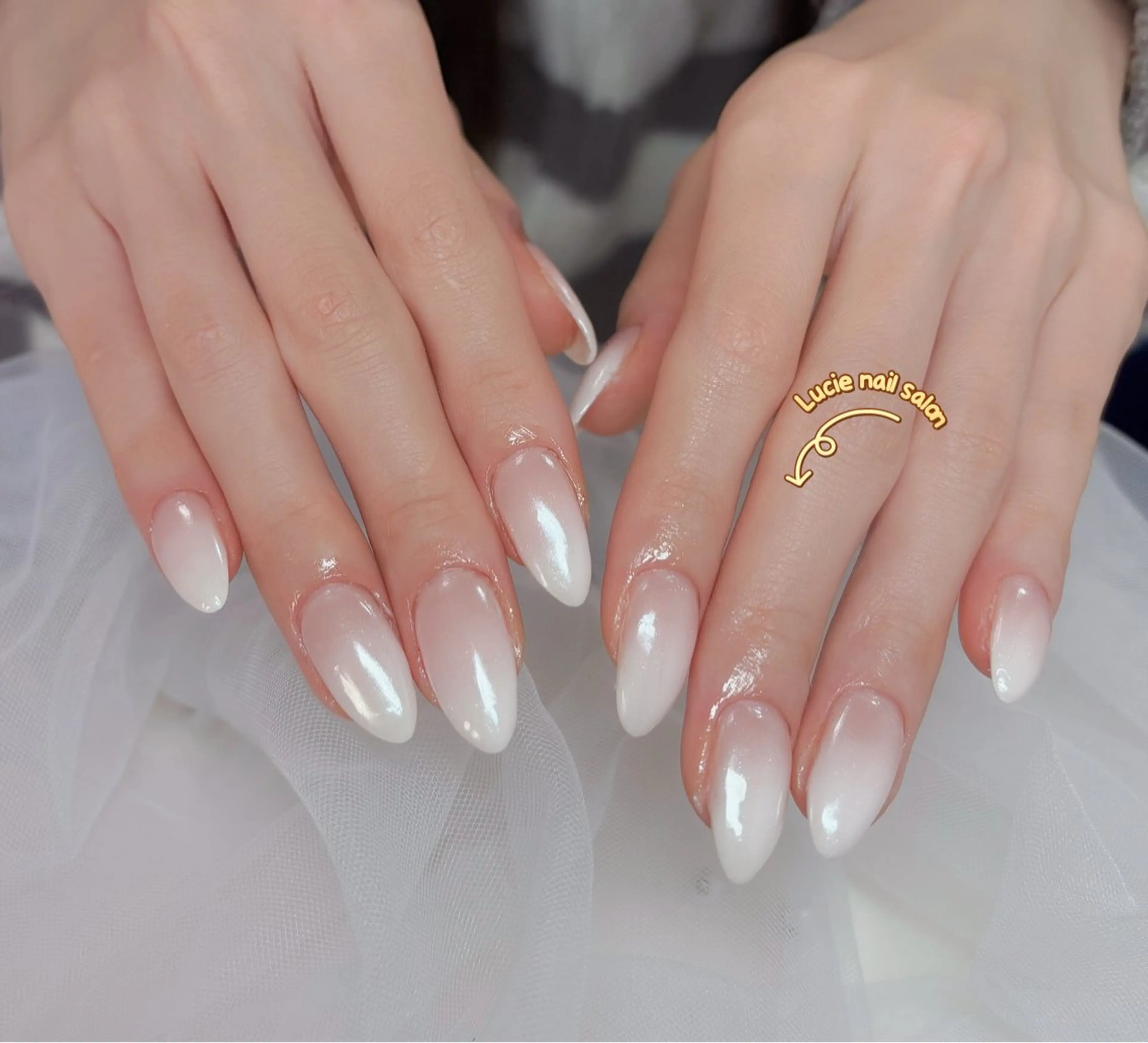 ネイル フレンチネイル ジェルネイル グラデーション 持ち込み オフィスネイル ハンドネイル LUCIE NAIL所属・LUCIE NAILのネイルデザイン