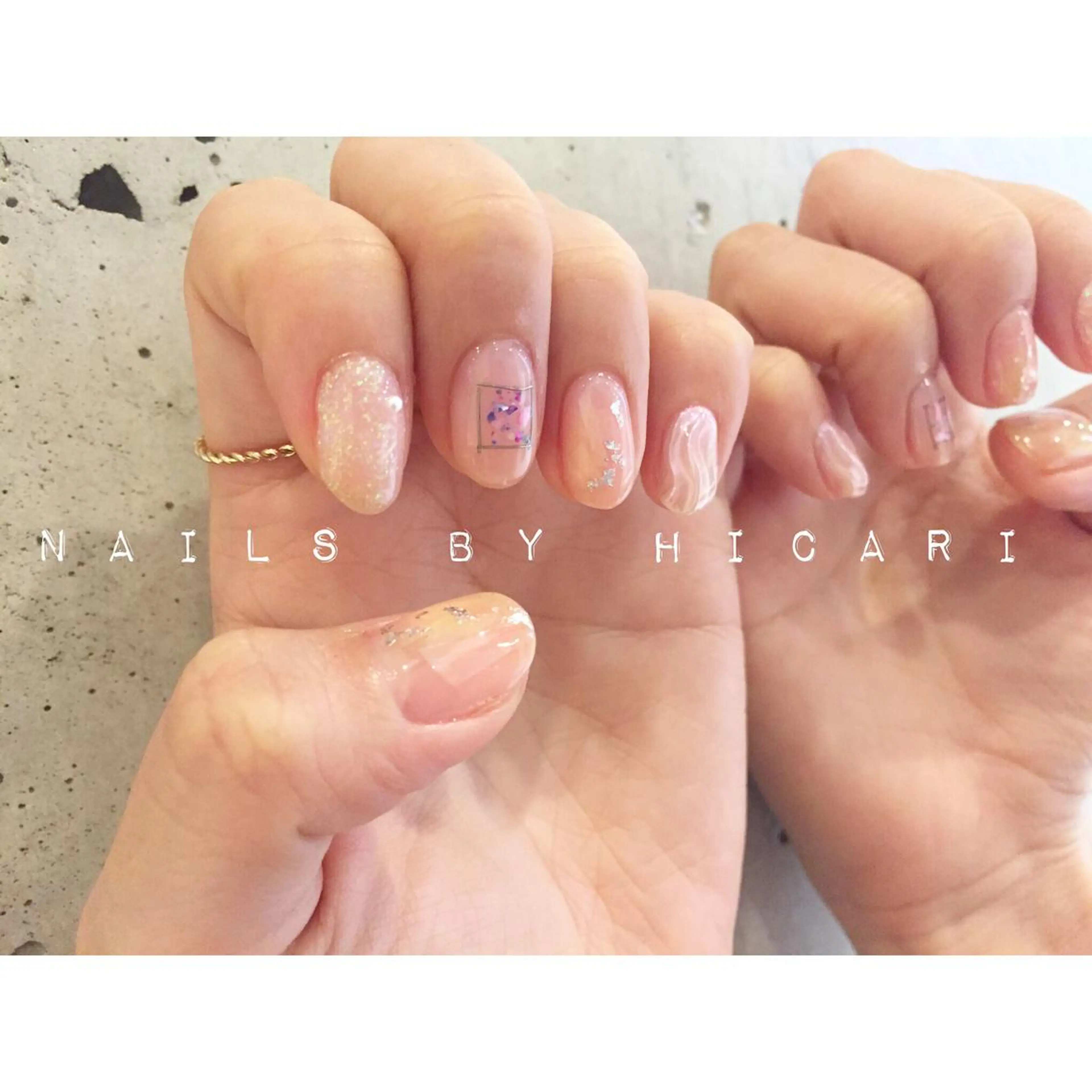 ショート カラー ネイル マツエク・マツパ ジェルネイル ニュアンスネイル パラジェル illum hicariのネイルデザイン