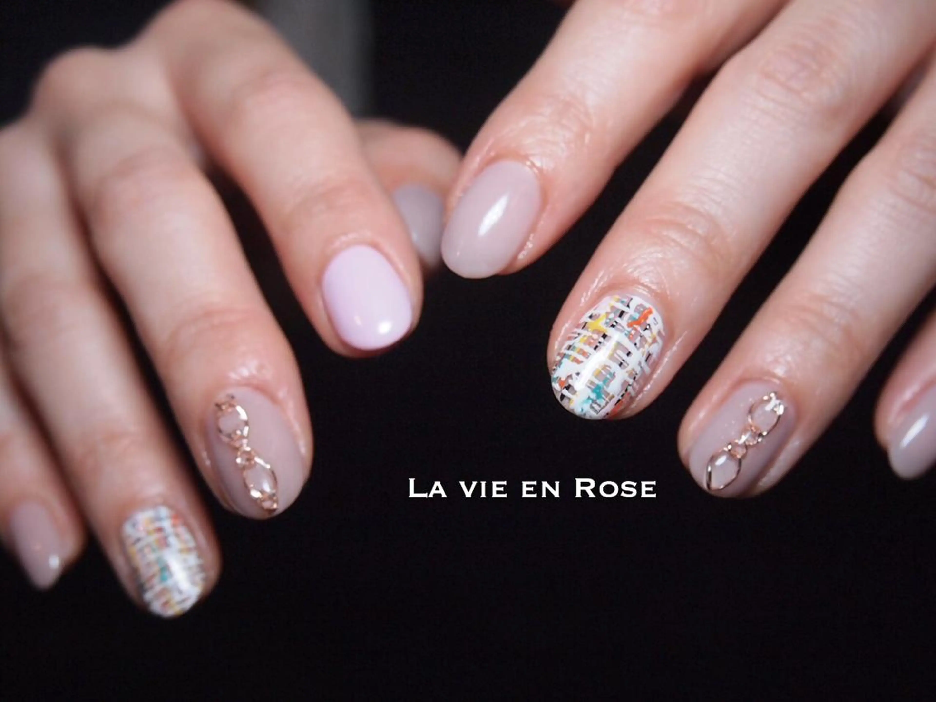 ネイル 春ネイル ツイードネイル NAIL'S MODAのネイルデザイン