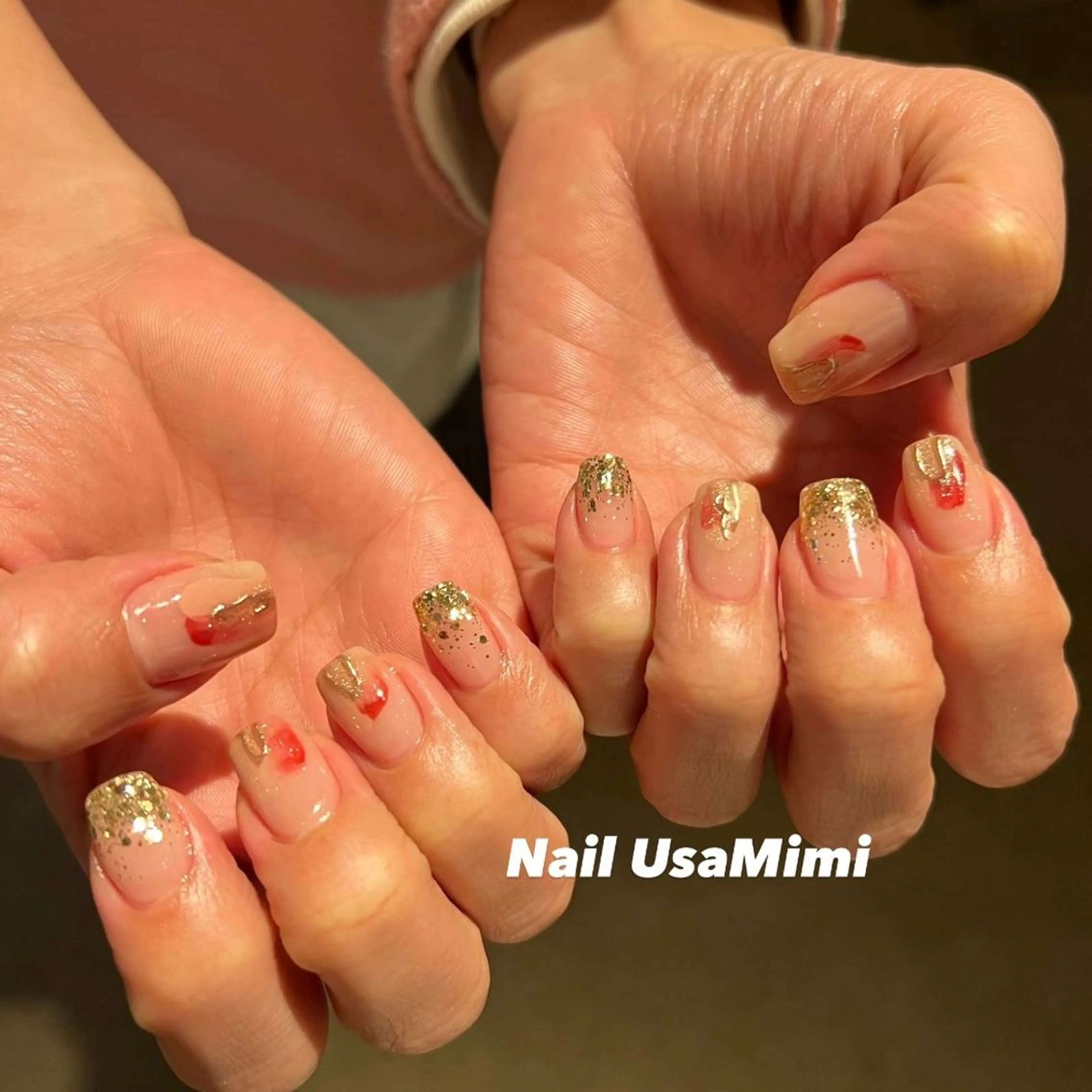 ネイル フットネイル ジェルネイル マグネットネイル 持ち込み ニュアンスネイル 本町ネイルNail UsaMimiのネイルデザイン