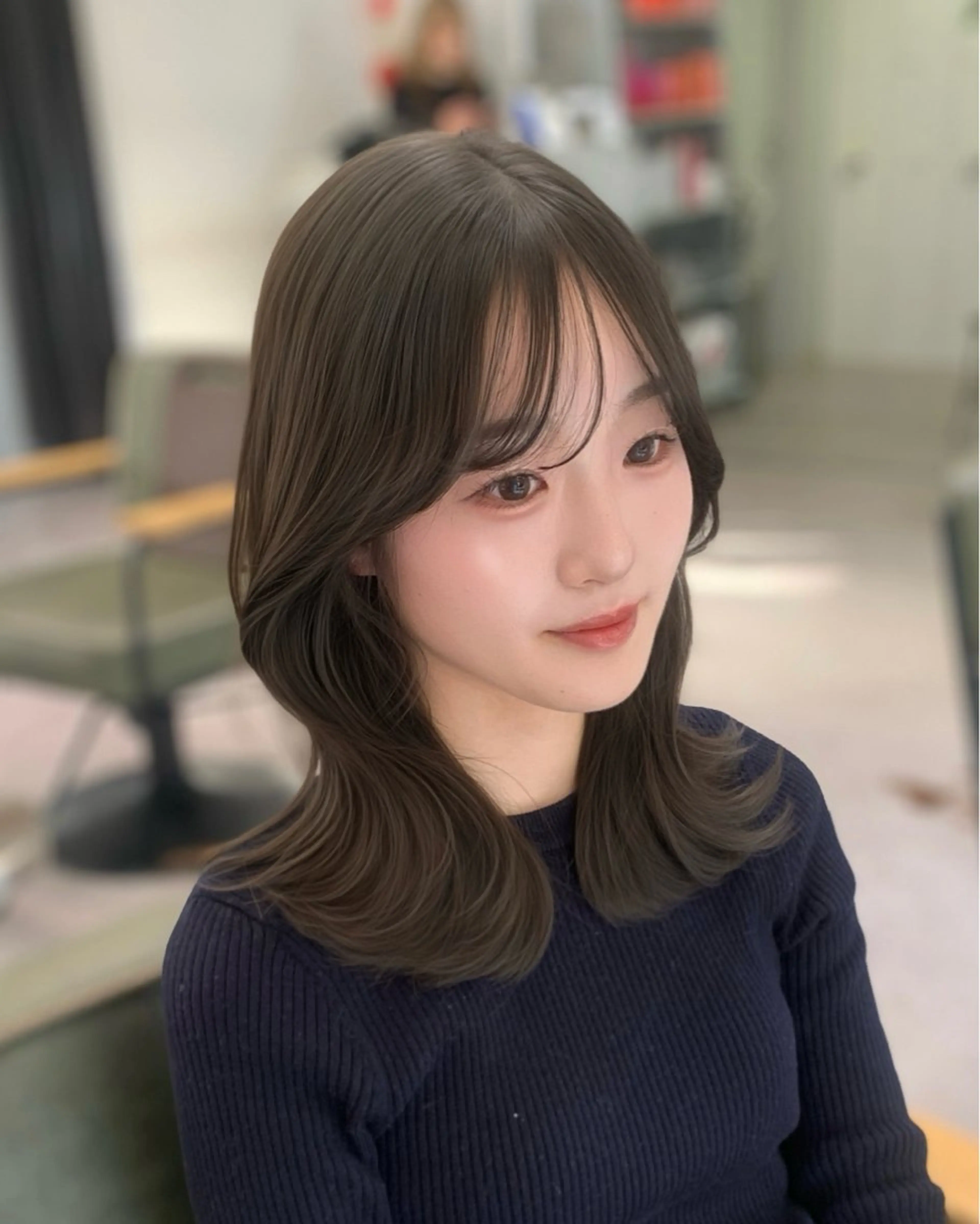 ミディアム カット ヘアカラー 🎀韓国風顔周り× 透明感/梅田/アリサのヘアスタイル