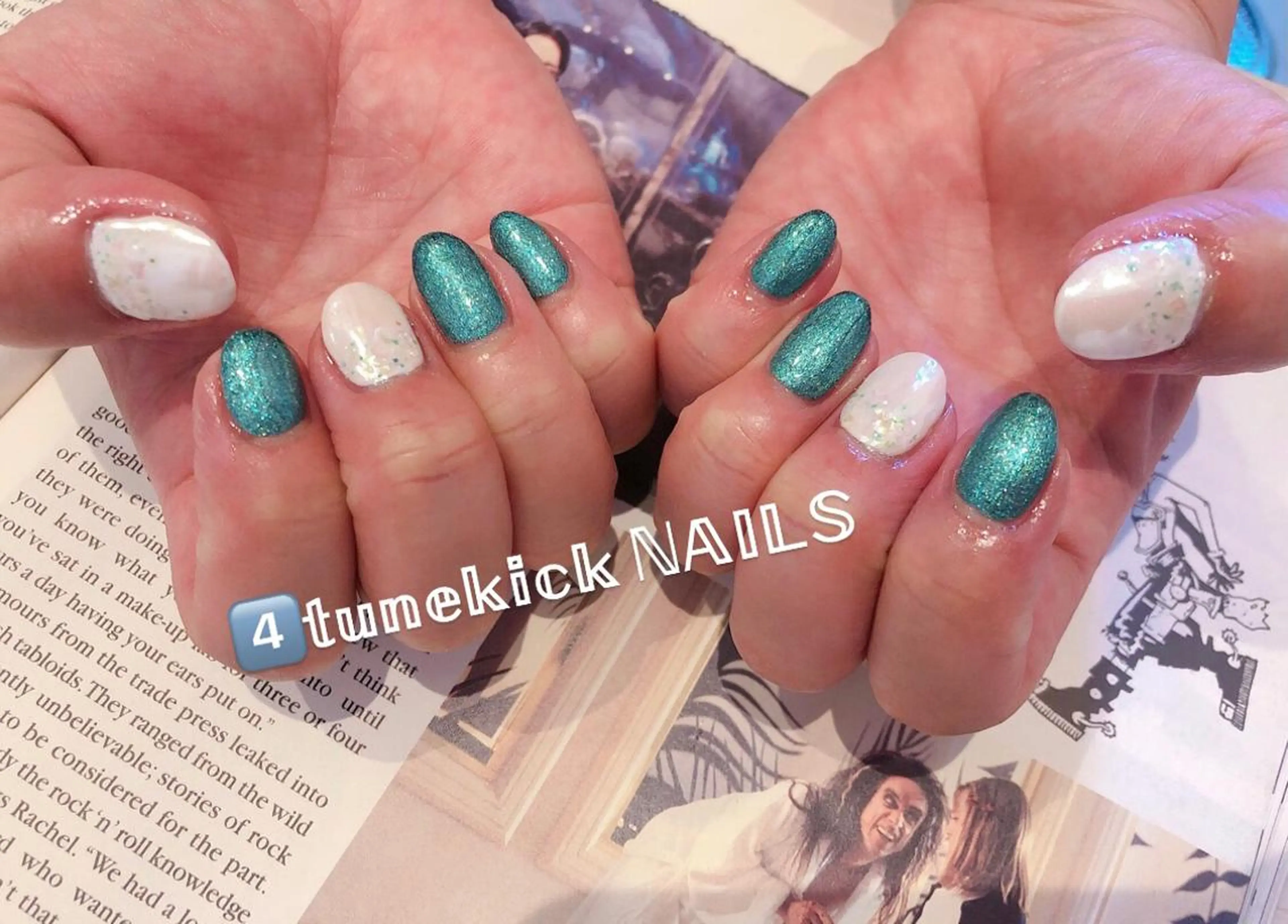 ネイル ホワイト 4tunekick NAILS(フォーチュンキックネイルズ)所属・光森 淳子のネイルデザイン