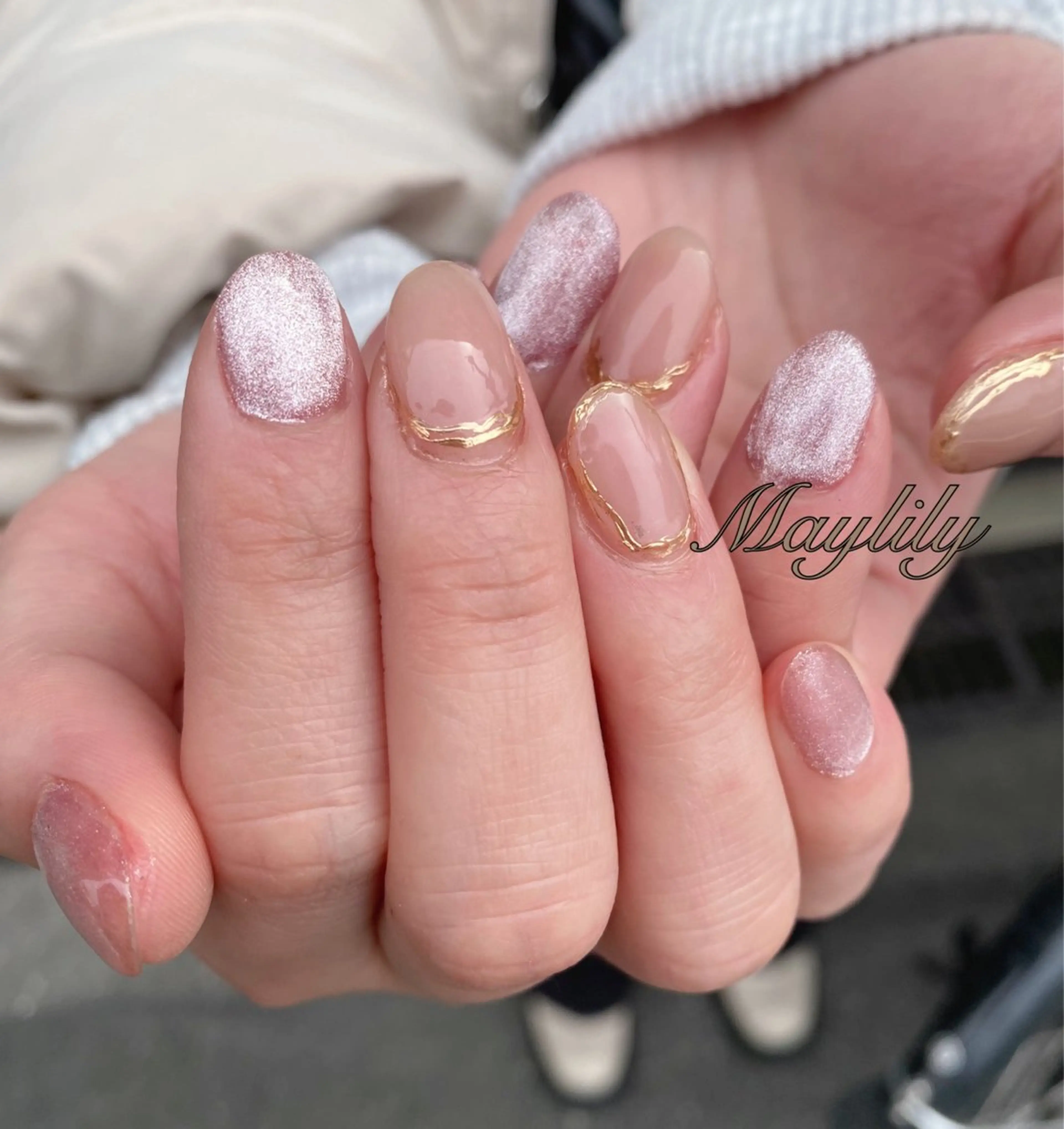 ネイル マグネットネイル 持ち込み ハンドネイル Nail care salon Maylily所属・Nail salon Maylilyのネイルデザイン