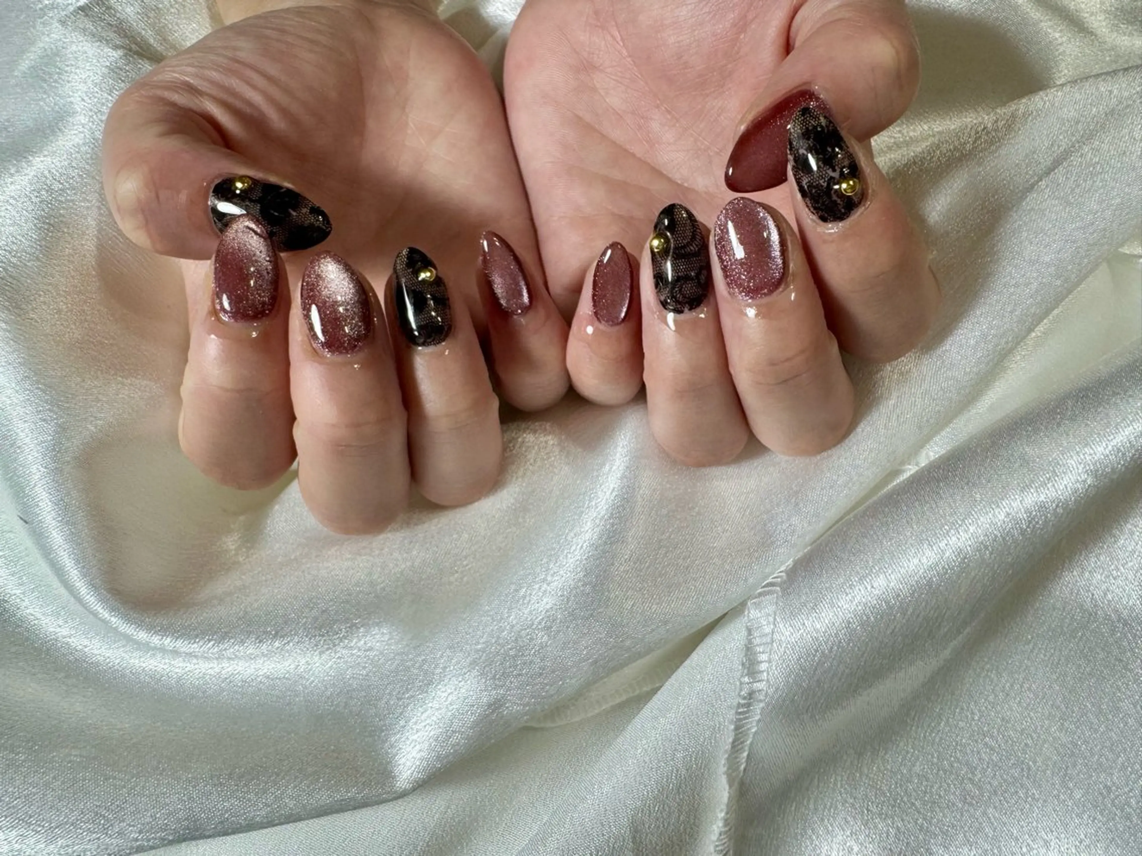 ネイル オーロラネイル 桜ネイル フラワーネイル フットネイル フレンチネイル ハンドネイル kikinail 溝の口のネイルデザイン