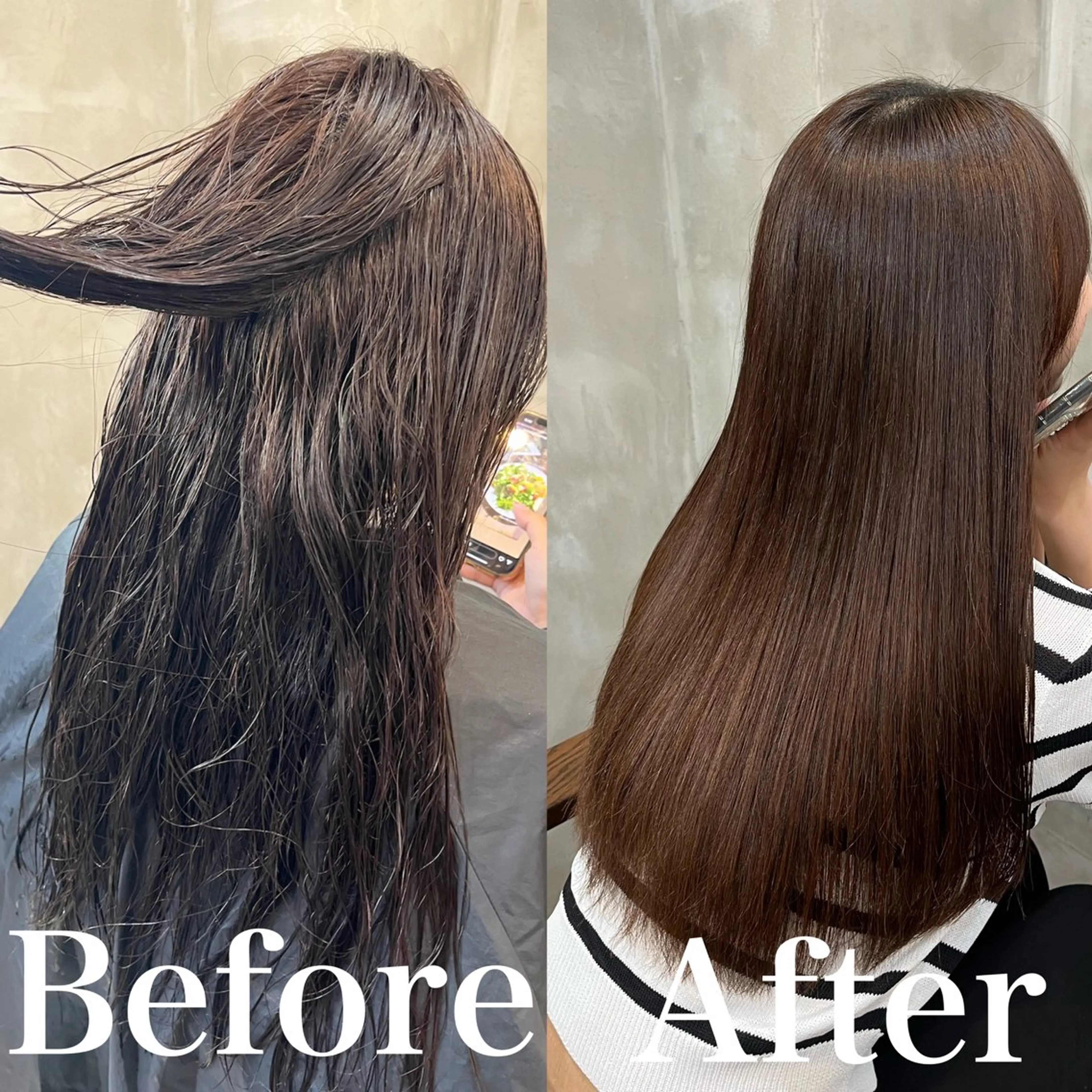 ロング カラー ロング 酸性ストレート カット 縮毛矯正 トリートメント RIYA❤︎ Aujuaソムリエのヘアスタイル