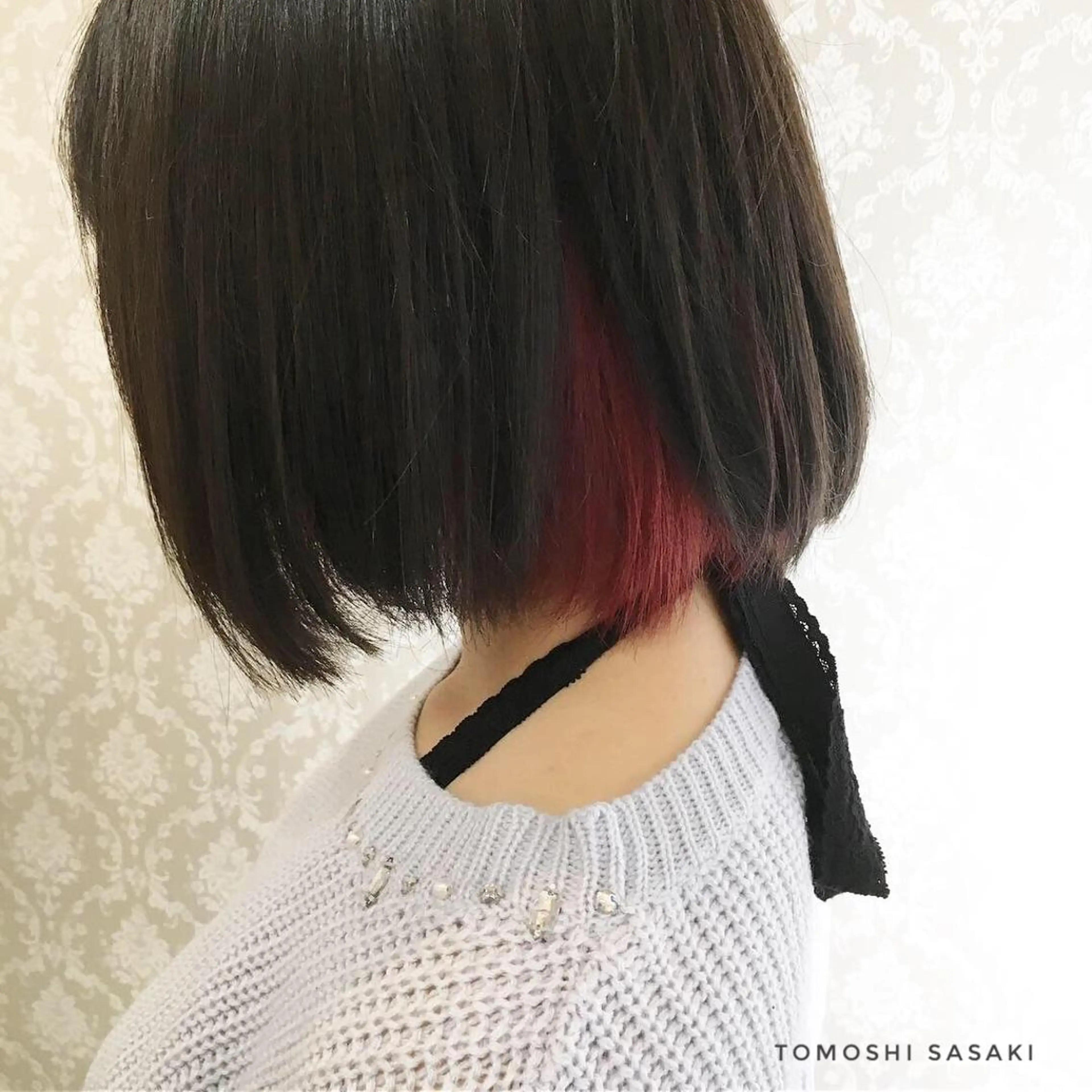 カラー ピンクカラー ササキ トモシのヘアスタイル