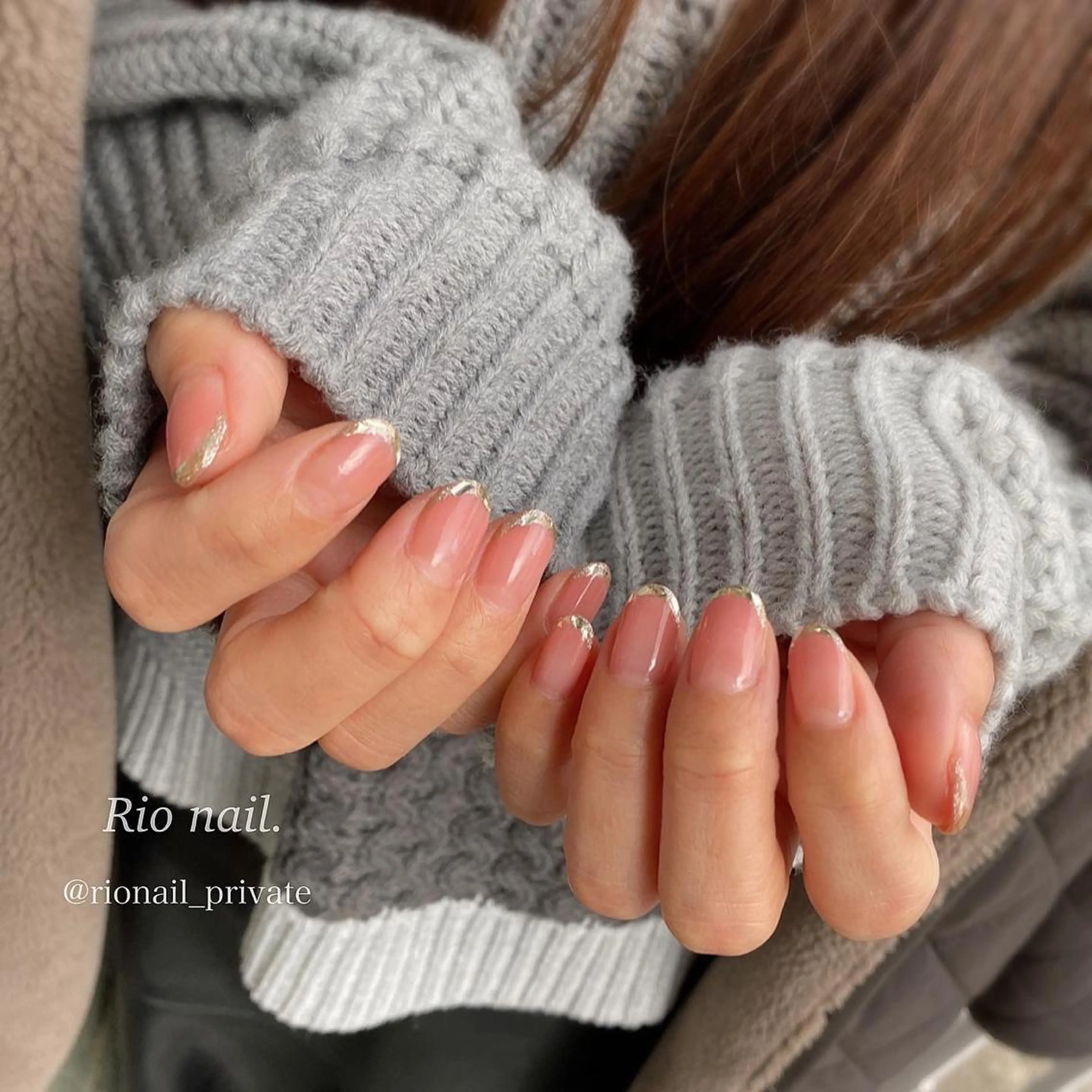 ネイル フレンチネイル ガラスフレンチ nailsalon LiNNeのネイルデザイン