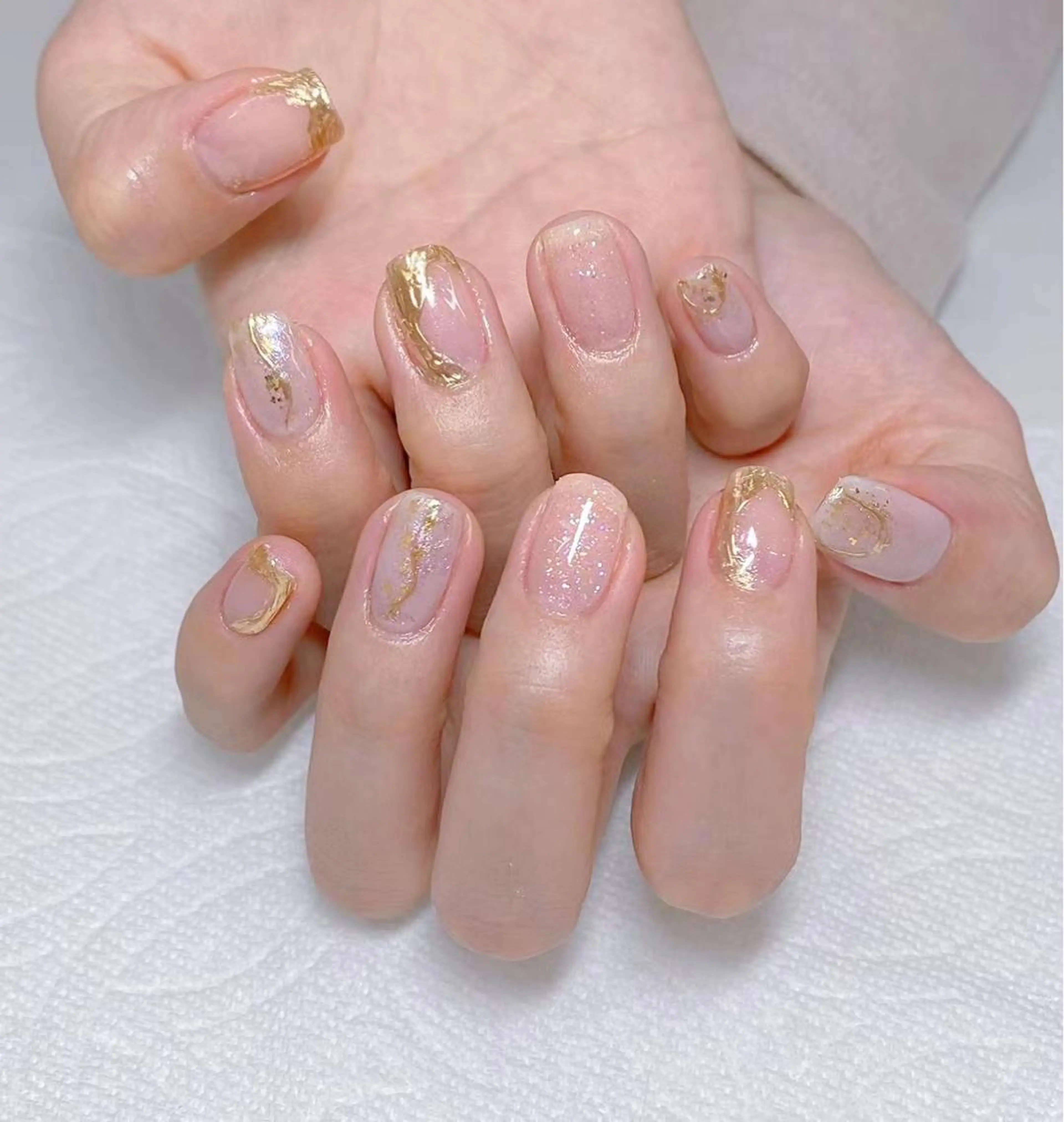 ネイル I-nailロング /ワンホン/キラキラのネイルデザイン