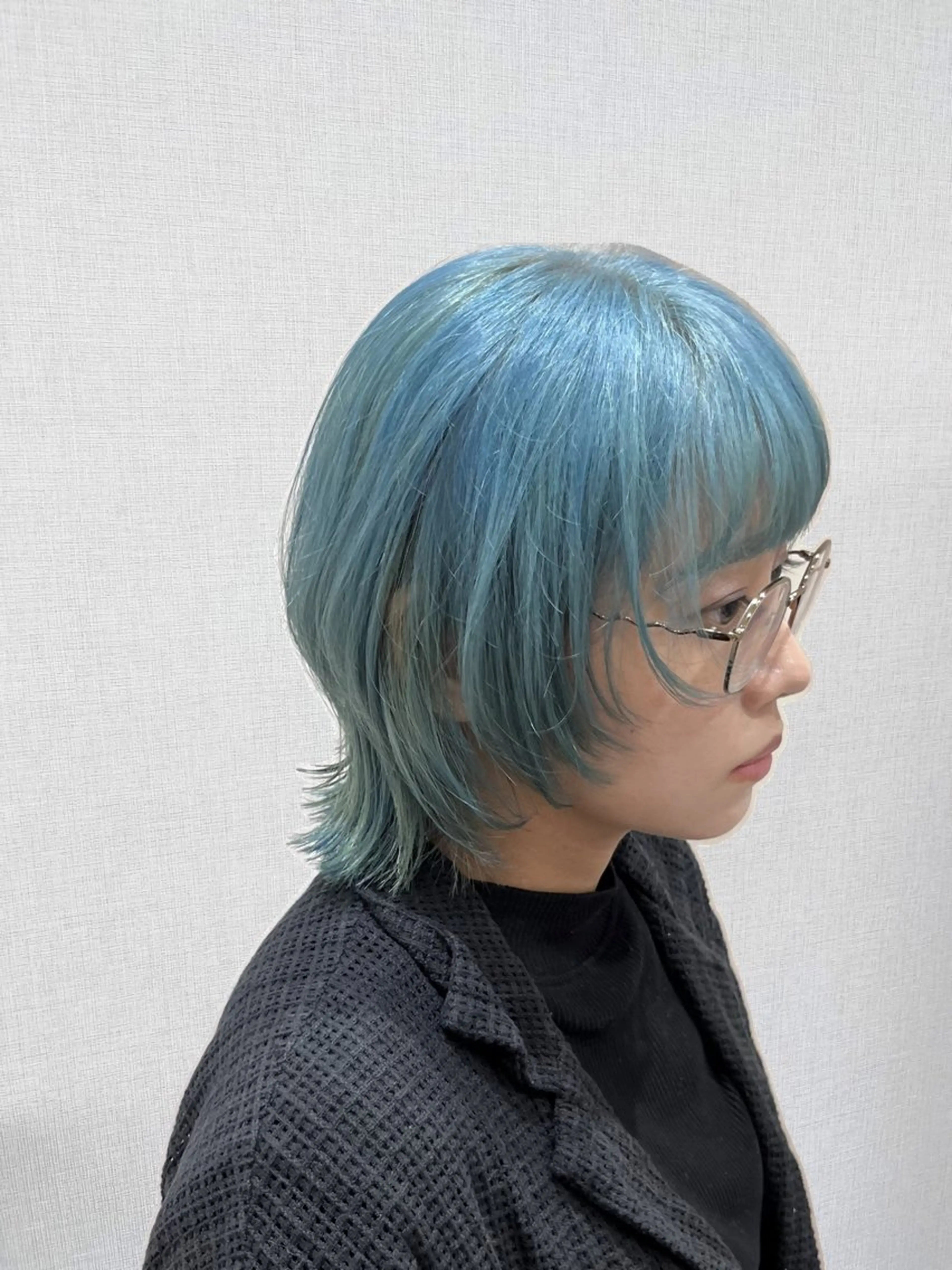 ミディアム カット ヘアカラー トリートメント enn.bleach by t.a.g所属・SHUNTA /ブリーチ/レイヤーのヘアスタイル