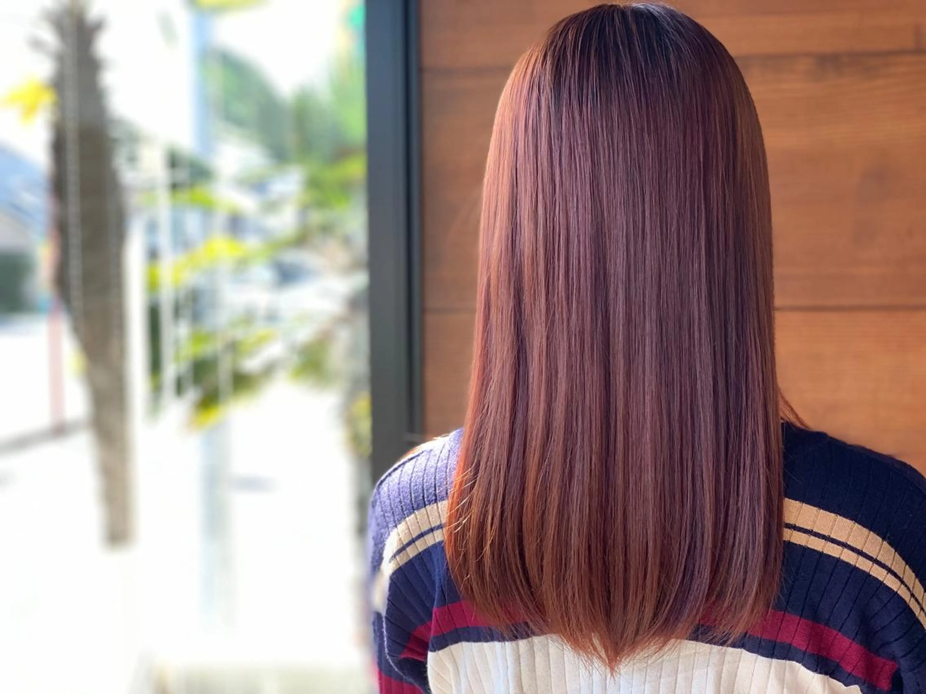 セミロング カラー ブラウンカラー ピンクカラー ピンクブラウン ヘアカラー トリートメント IORI #韓国ヘア#髪質改善のヘアスタイル