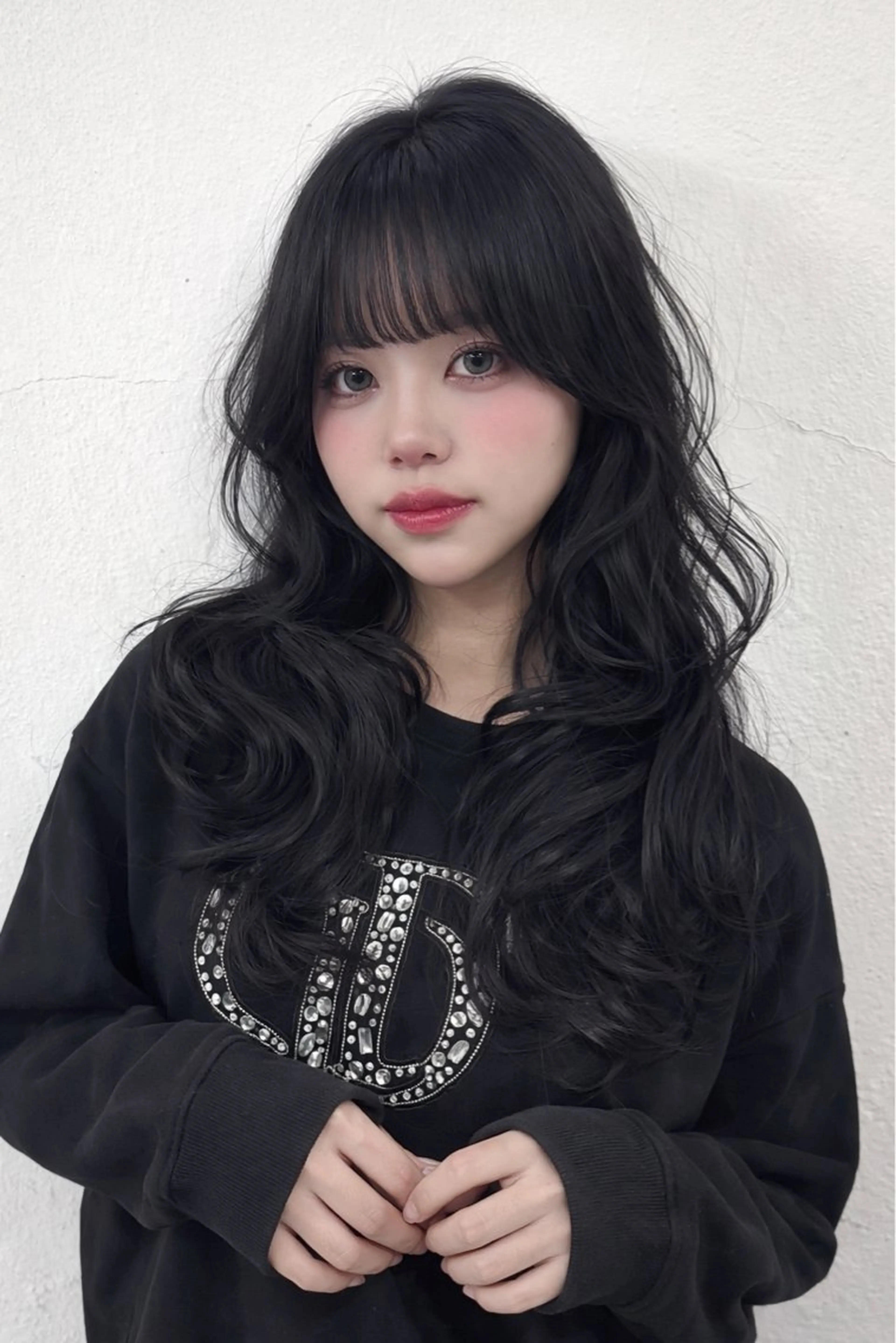 ロング カラー ヘアアレンジ カット ヘアカラー トリートメント ヘッドスパ ヘアセット 韓国レイヤーカット /韓国トレンドカラーのヘアスタイル