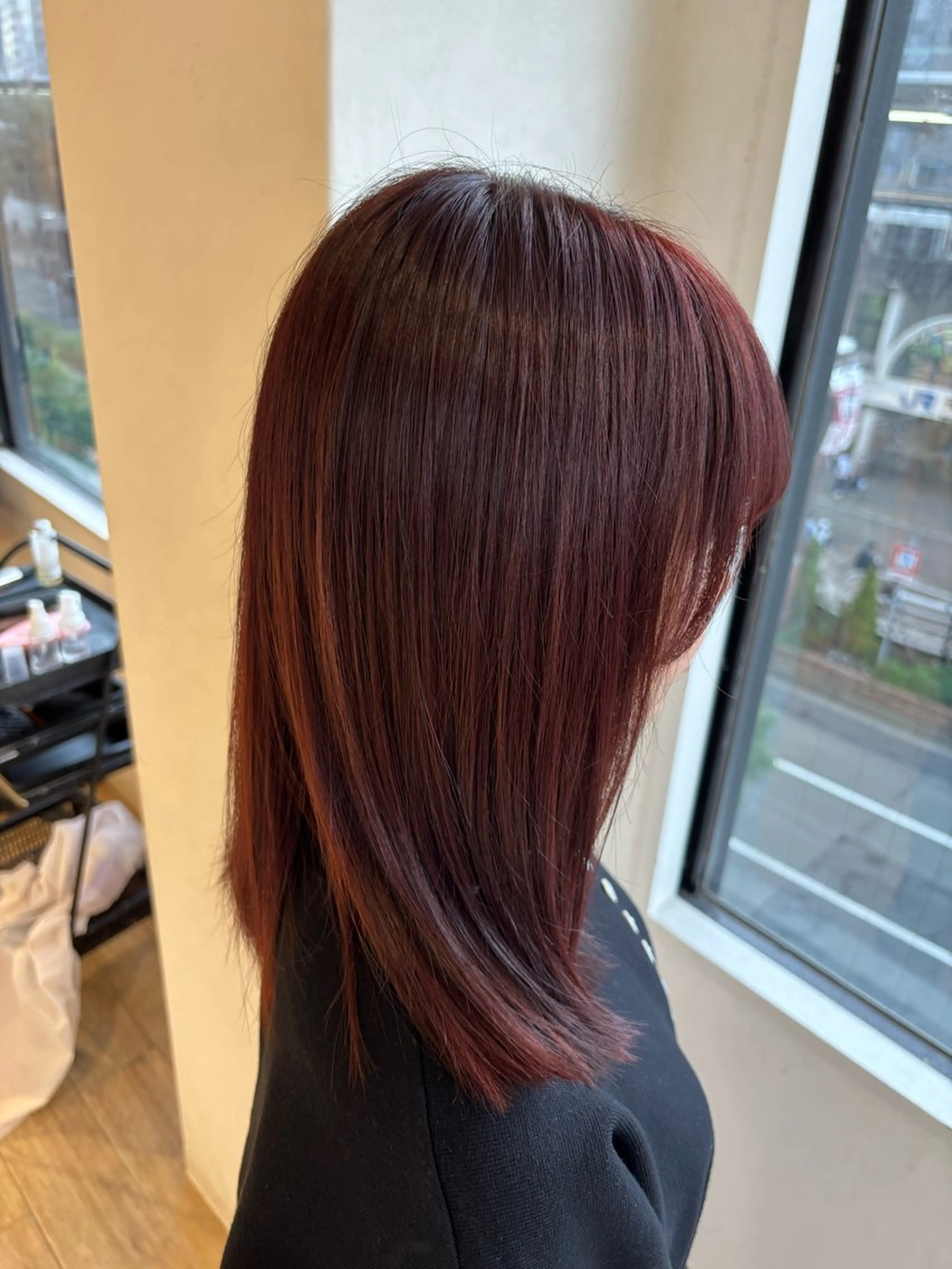 カラー ブリーチ ブラウンカラー ブリーチなしカラー レッドカラー hair design Lien所属・艶感✨/似合わせ/ /YUI🎀のヘアスタイル