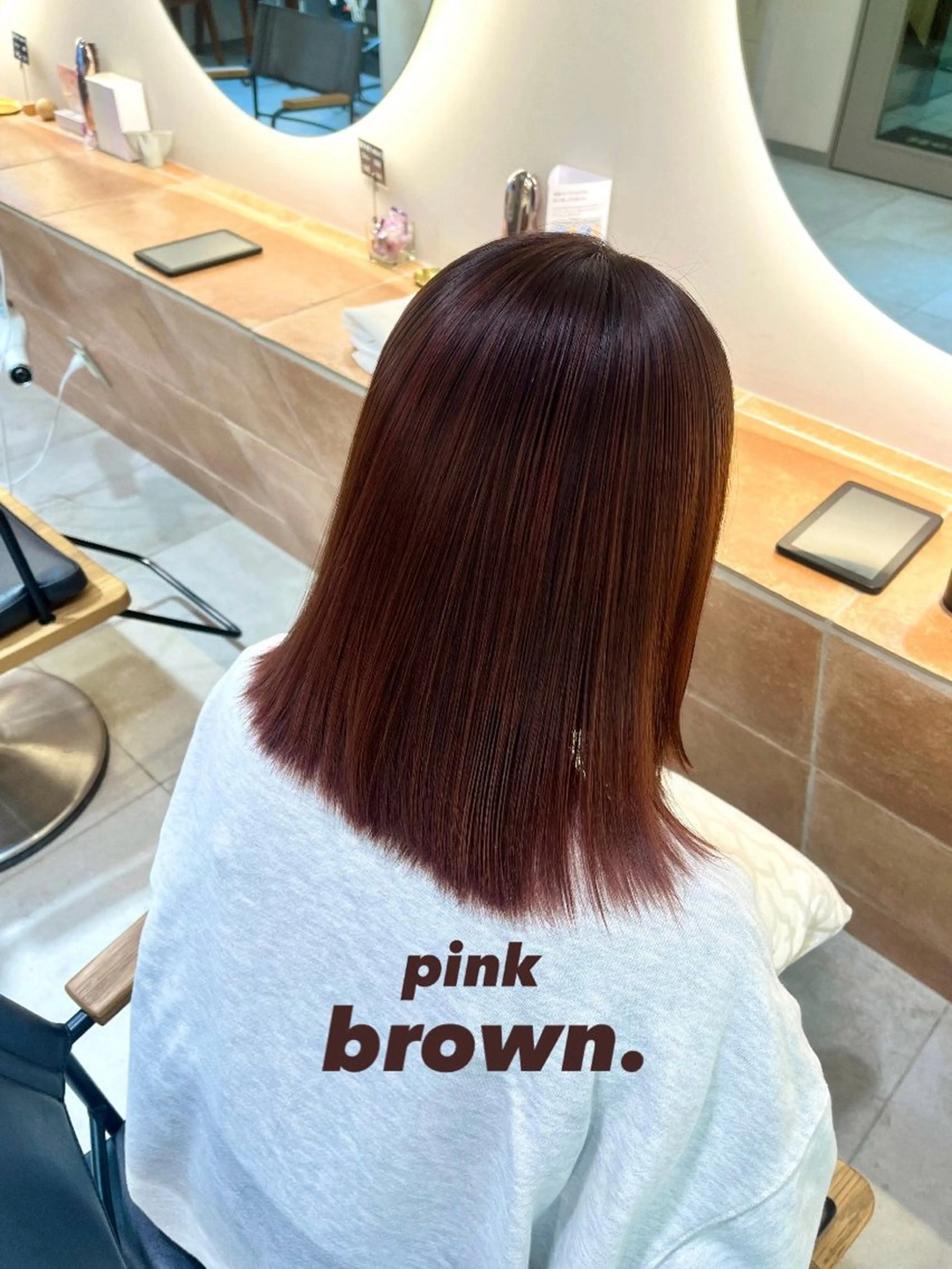 セミロング カラー ブラウンカラー ピンクカラー ピンクブラウン メンズカット/ 横浜/佐藤桃香 🦥のヘアスタイル