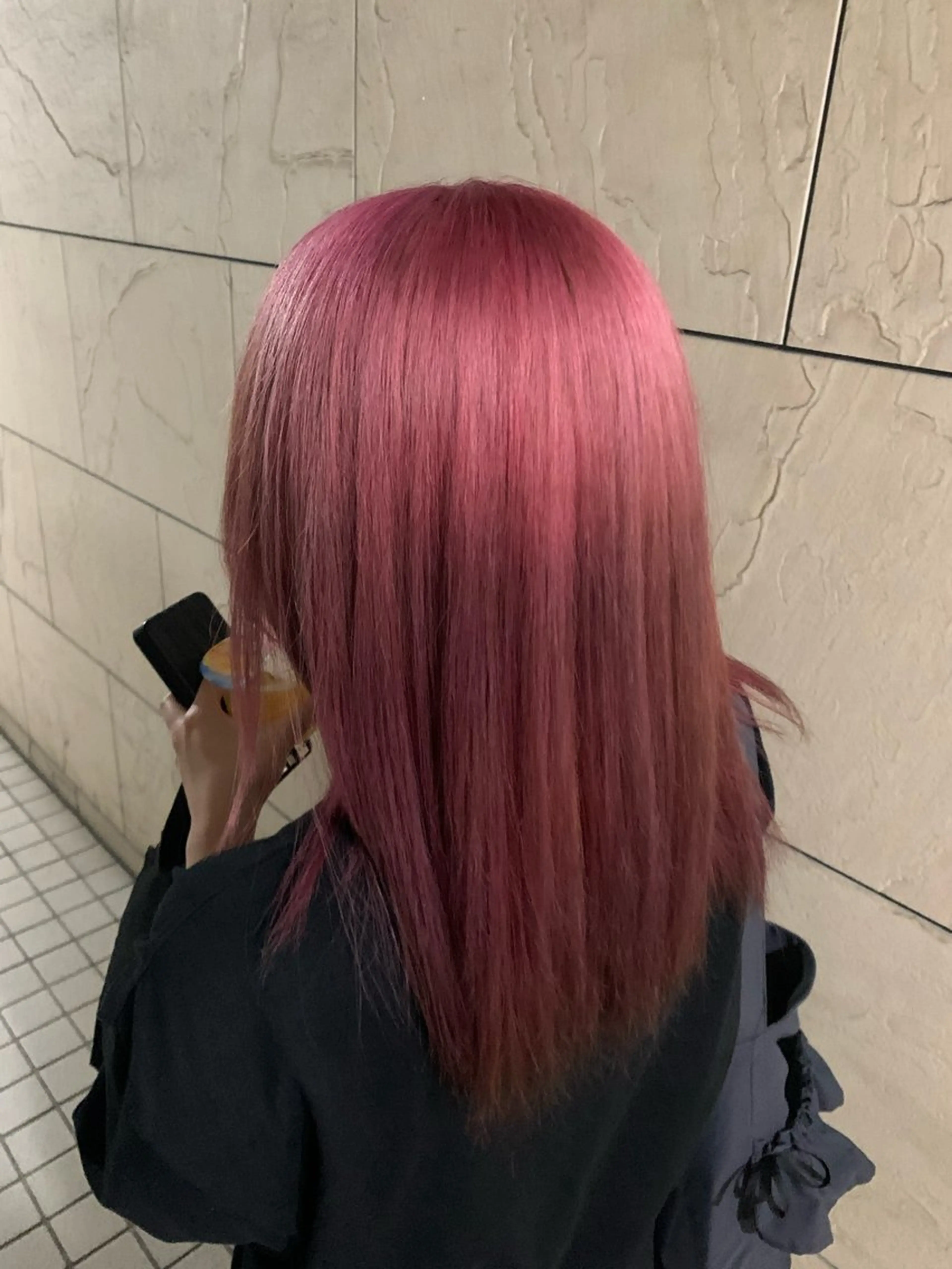 ロング カラー ピンクカラー ヘアカラー トリートメント 【柏】縮毛矯正 髪質改善💫だいちのヘアスタイル