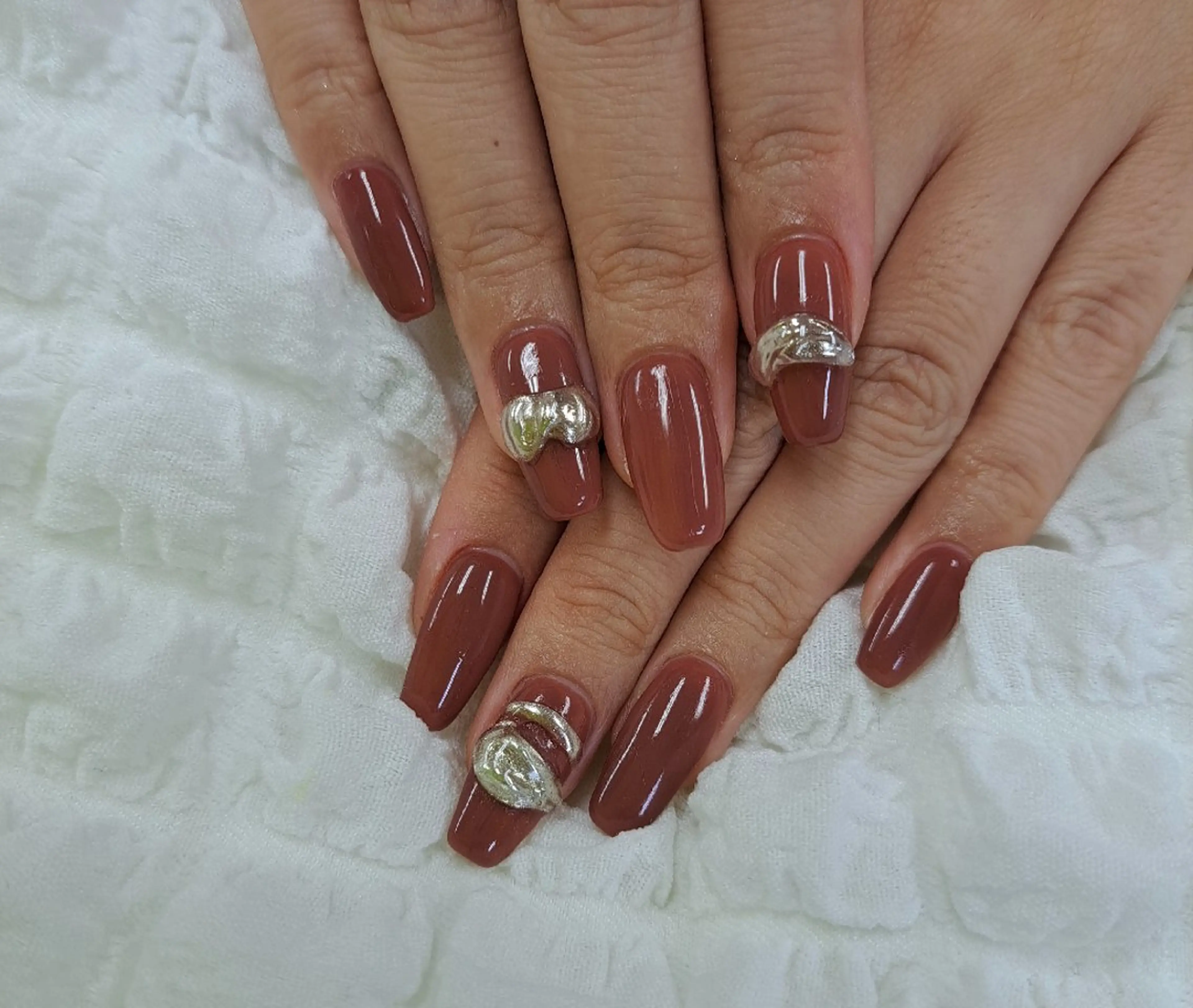 ネイル チークネイル フレンチネイル ジェルネイル ガーリー ハート 河野ちえ (雑誌掲載サロン)のネイルデザイン