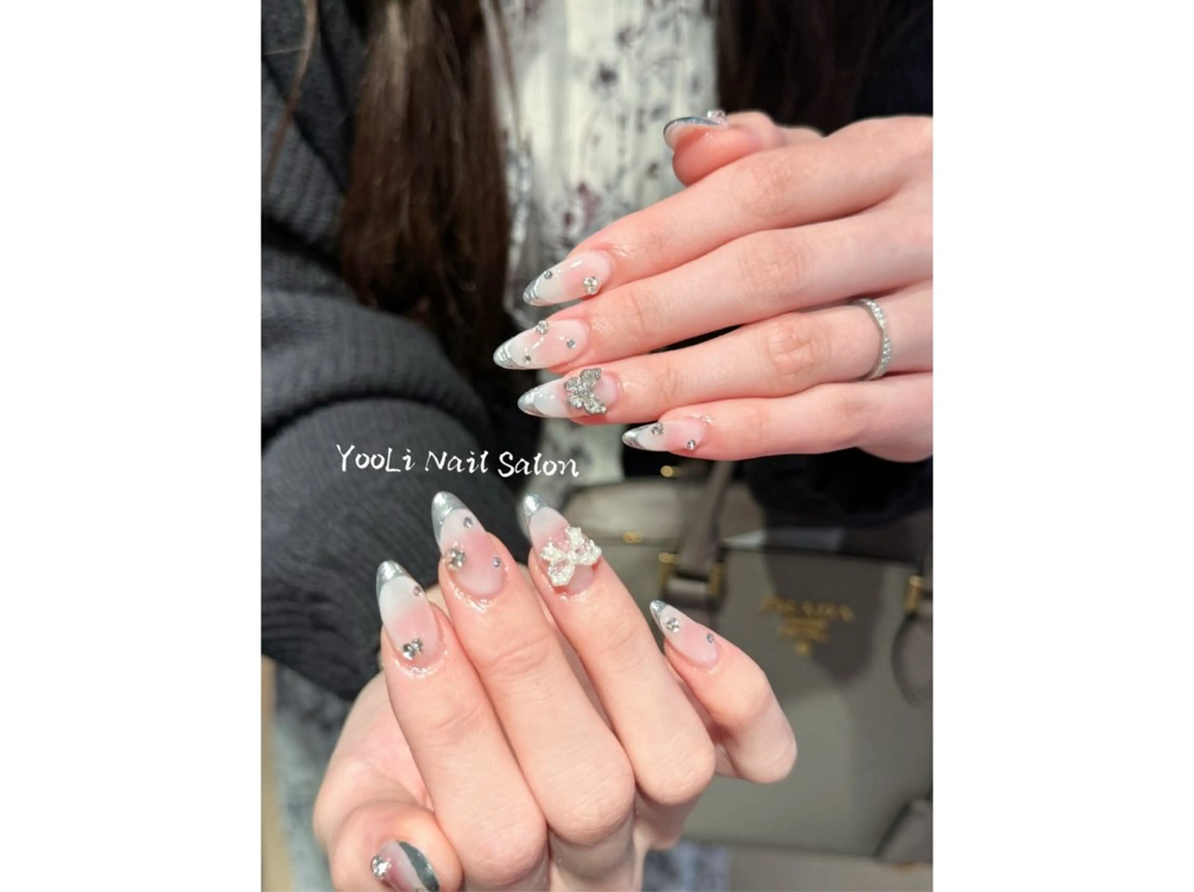 ネイル アートネイル オーロラネイル チークネイル フレンチネイル ガラスフレンチ ハンドネイル 🎀🎀YooLi Nail Salonのネイルデザイン