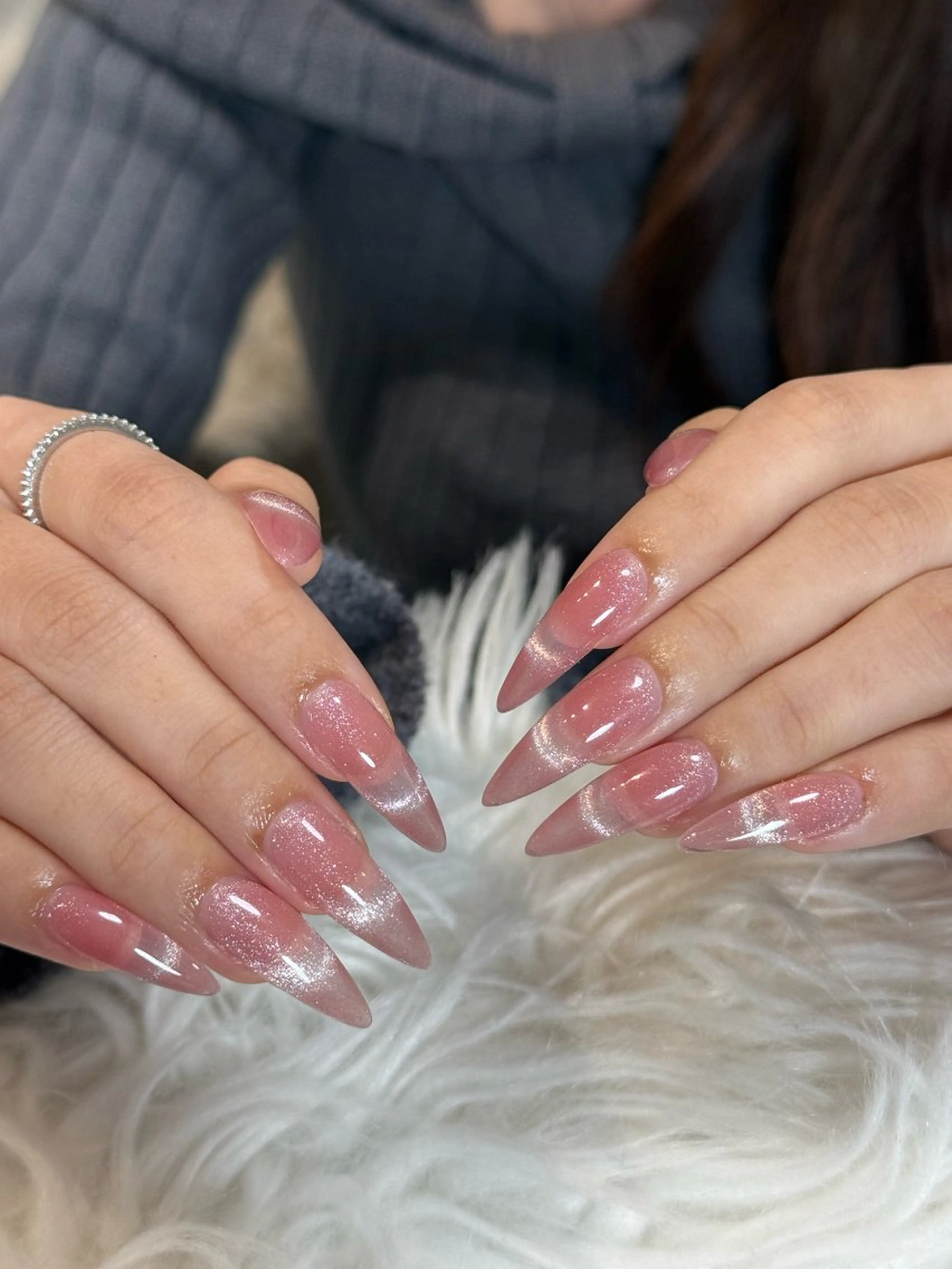 ネイル ボルドー ブラウン チークネイル ドット フットネイル ハンドネイル Julli NailStudioのネイルデザイン