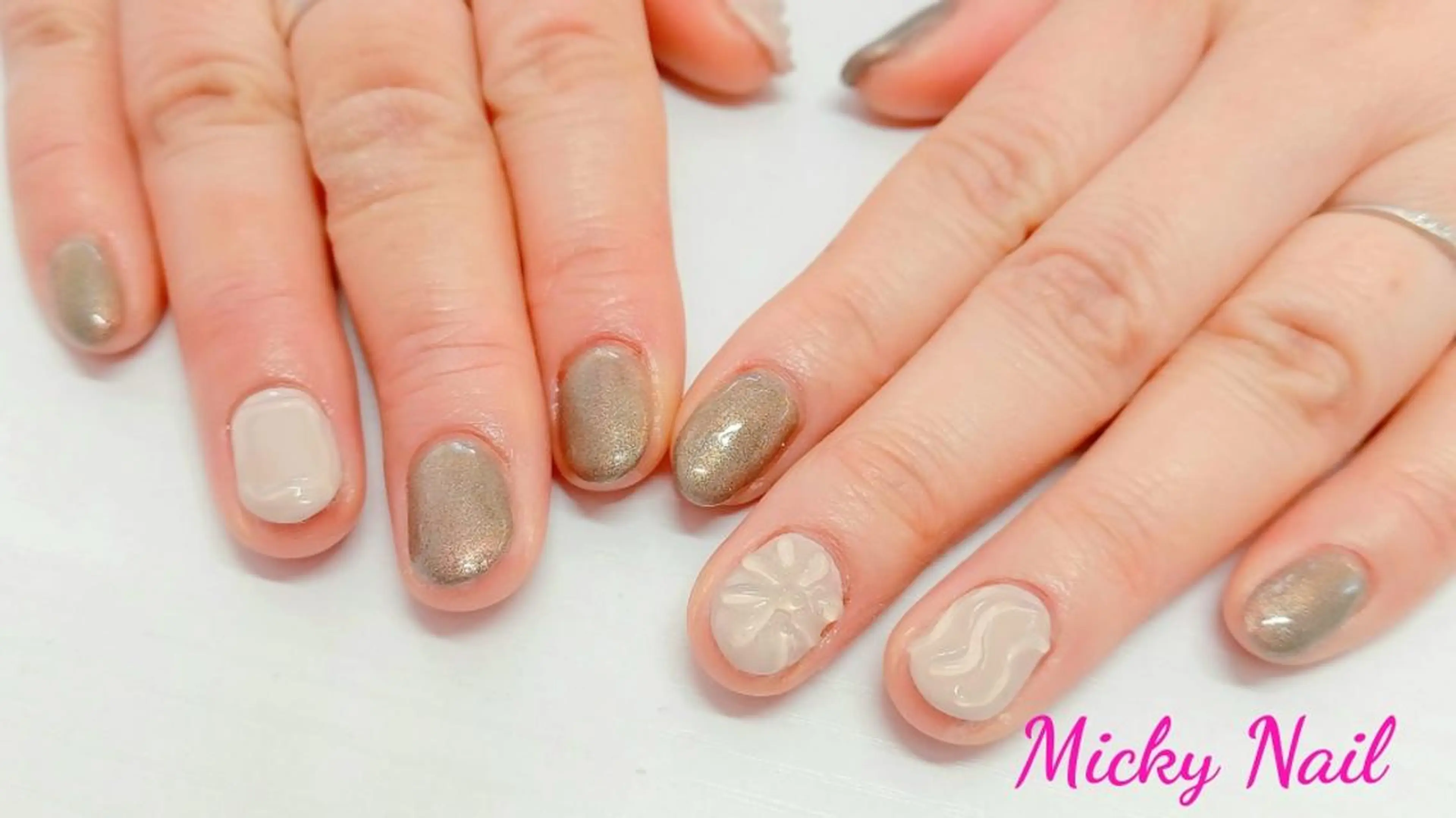 ネイル フラワーネイル ぷっくりネイル Micky nail chikushinoのネイルデザイン