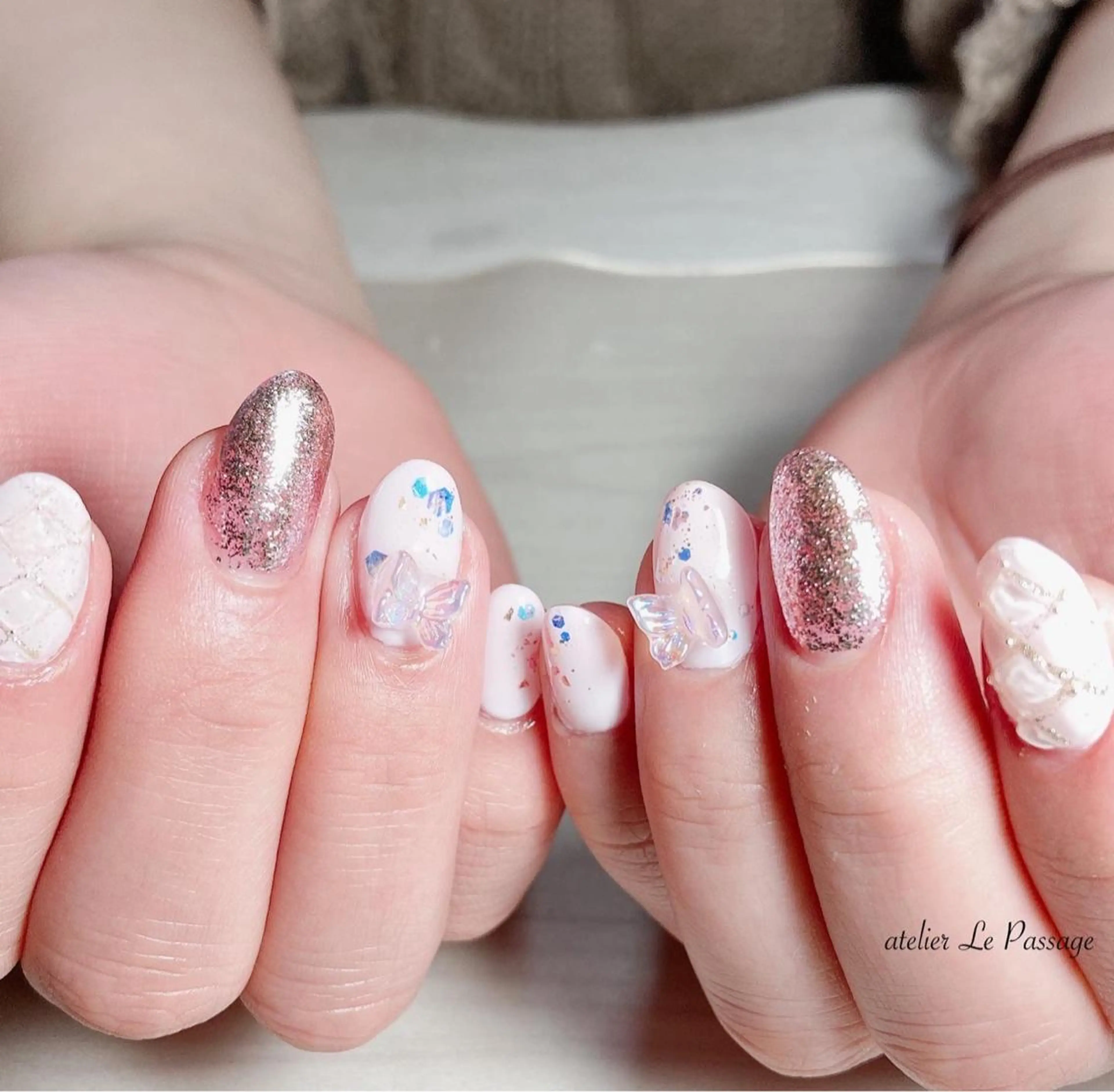 ネイル ジェルネイル パラジェル ピンク 春ネイル Atelier Le Passage所属・h nakatsukaのネイルデザイン