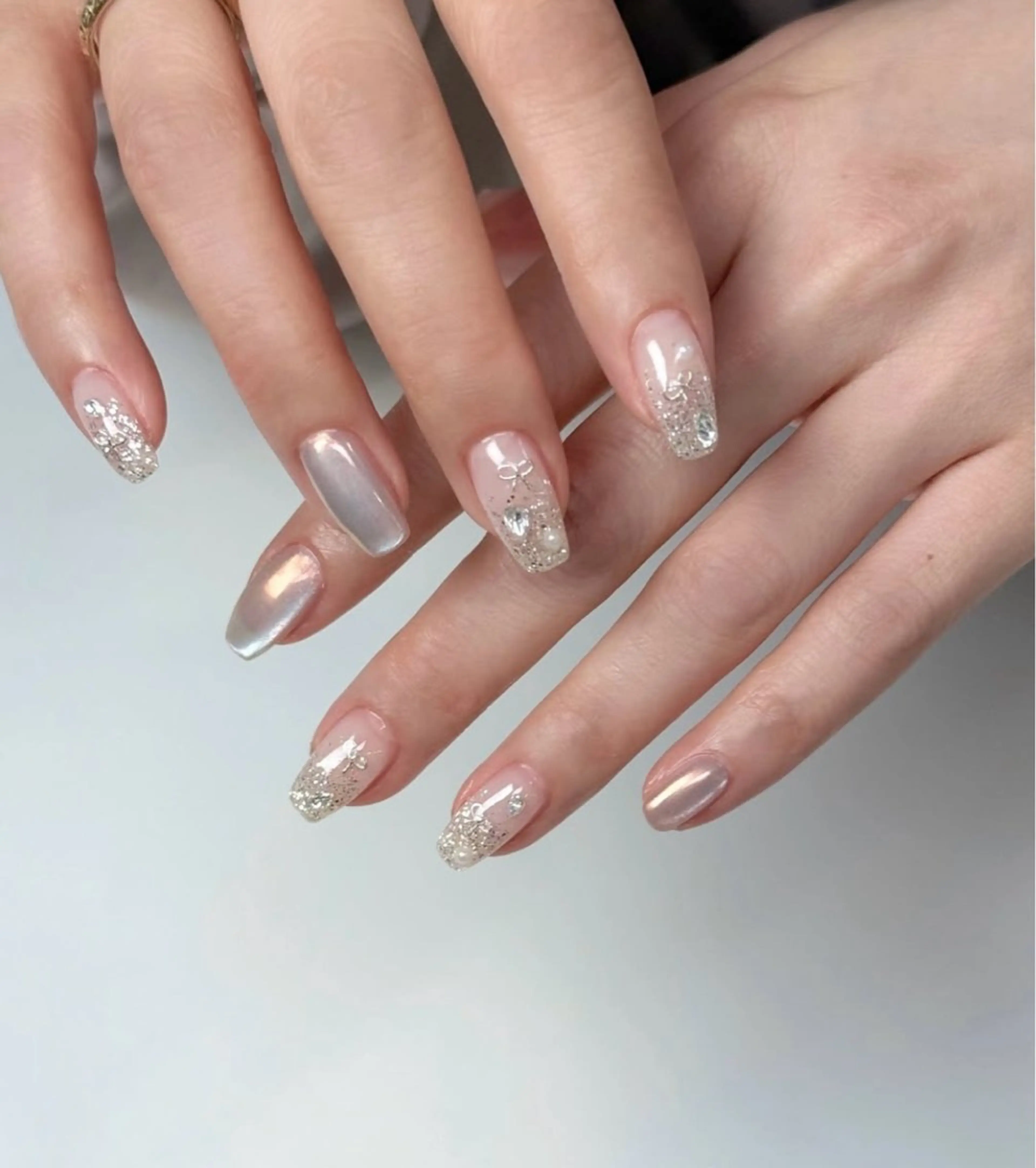 チップ長さだし10本マグネットワンカラー/マグネットフレンチ/マグネットグラデーションの写真