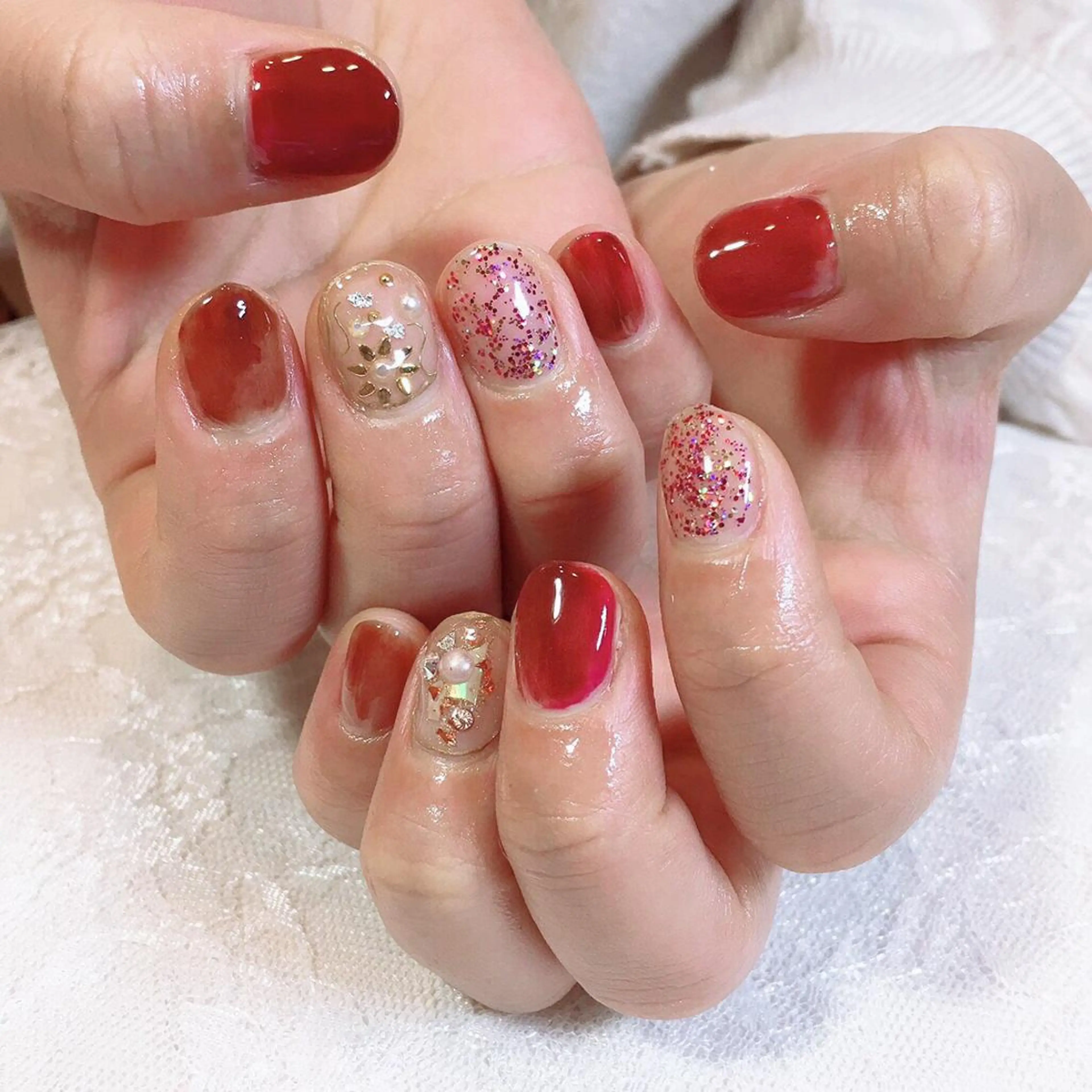 ネイル 成人式 ニュアンスネイル ハンドネイル MISAKO nailのネイルデザイン