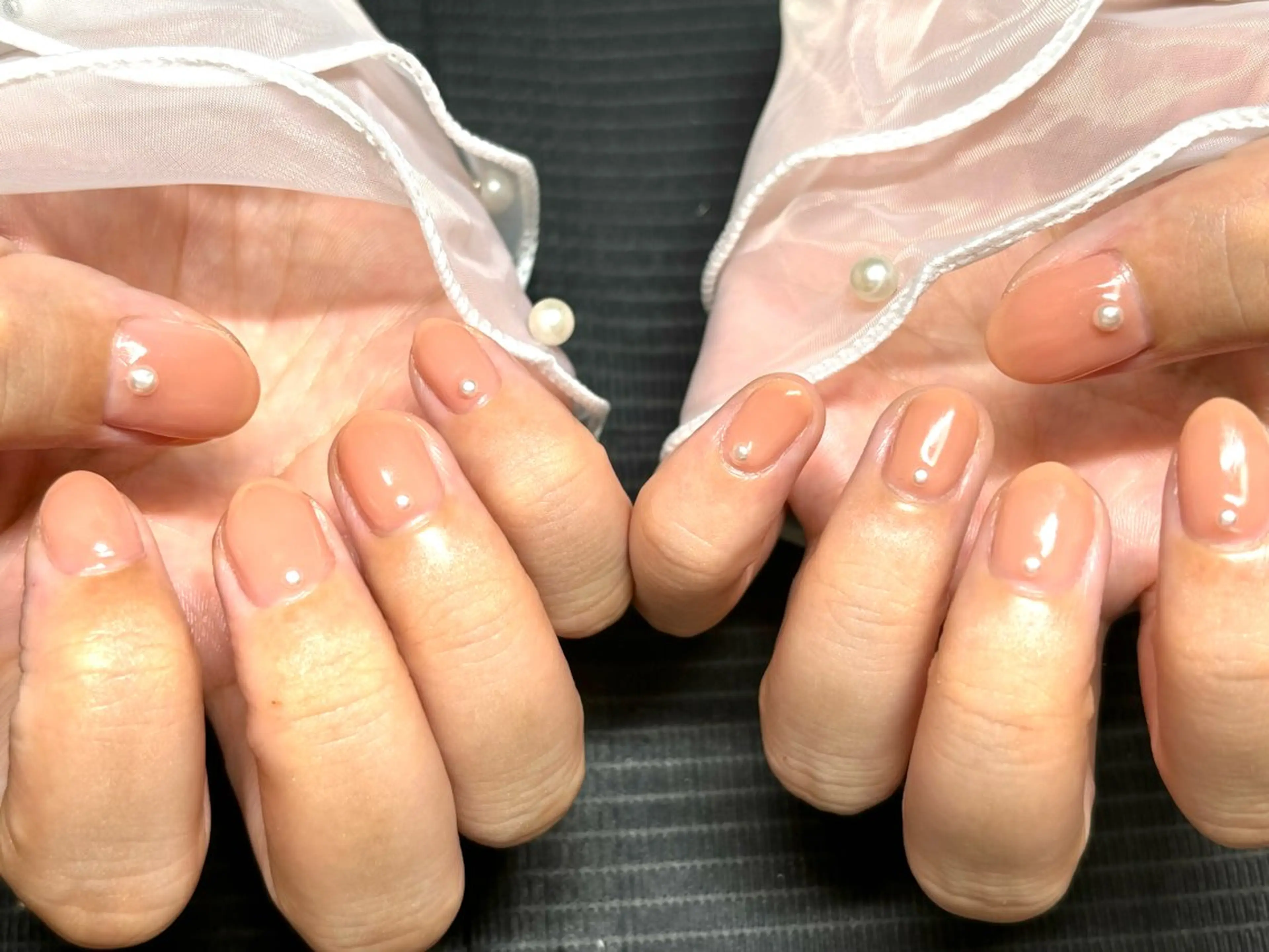 ネイル オフィスネイル オレンジ フットネイル Nailsalon Ajugaのネイルデザイン