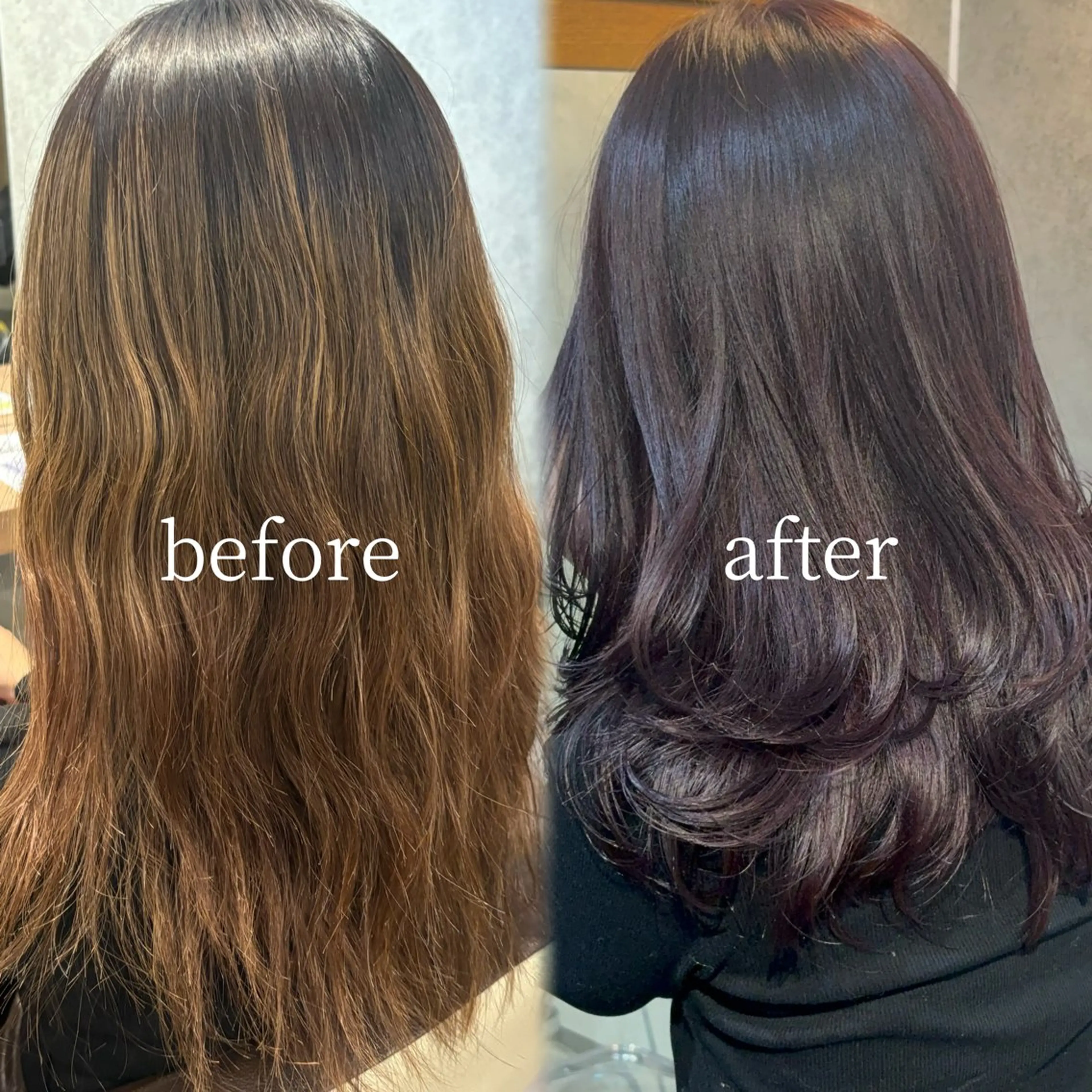 セミロング ヘアカラー トリートメント 赤みオフの透明感職人 /ケア重視の美髪施術のヘアスタイル