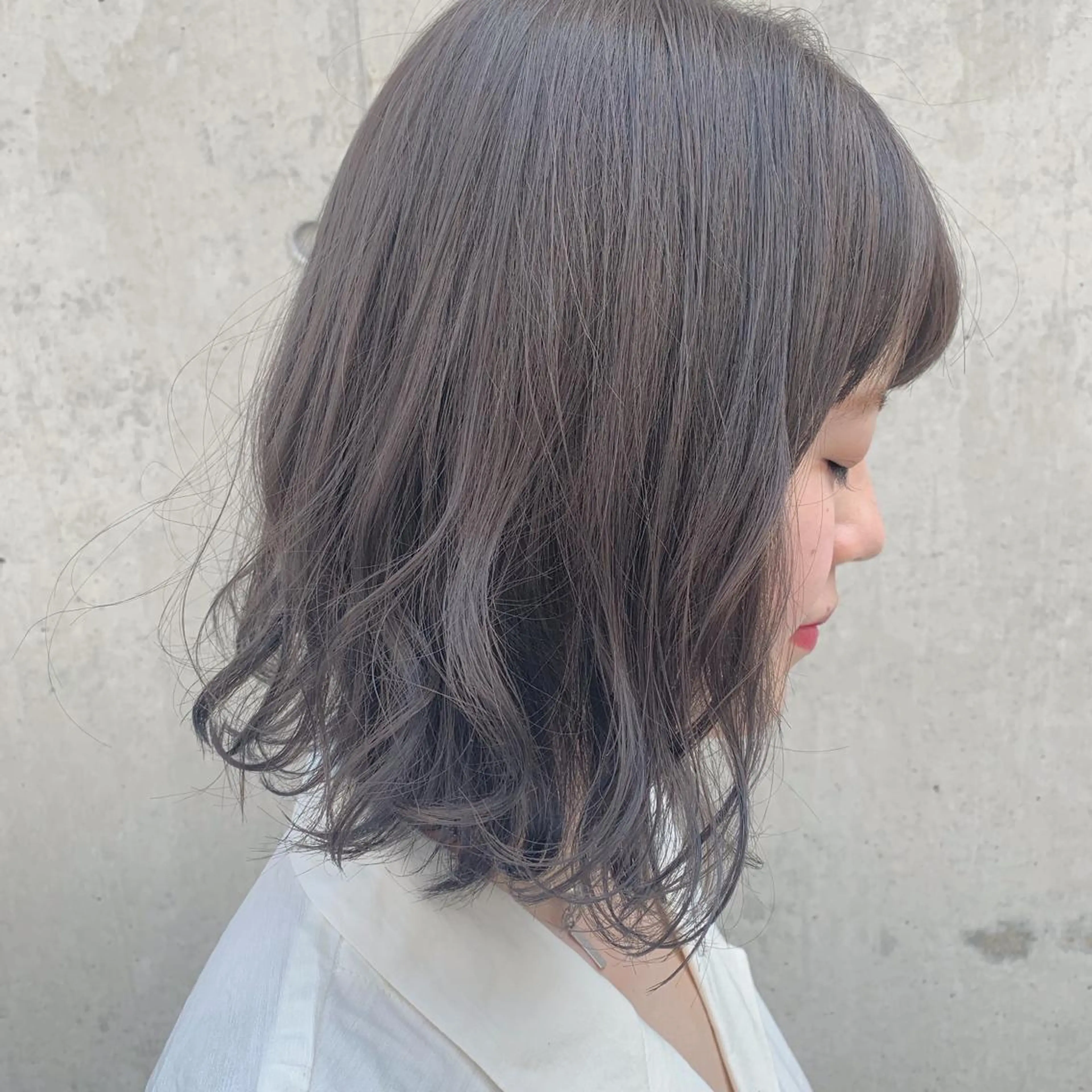 ミディアム カラー ブリーチ 透明感カラー グレージュ ブリーチなしカラー park theSTANDARD所属・HARUKA ♡モデル募集中♡のヘアスタイル